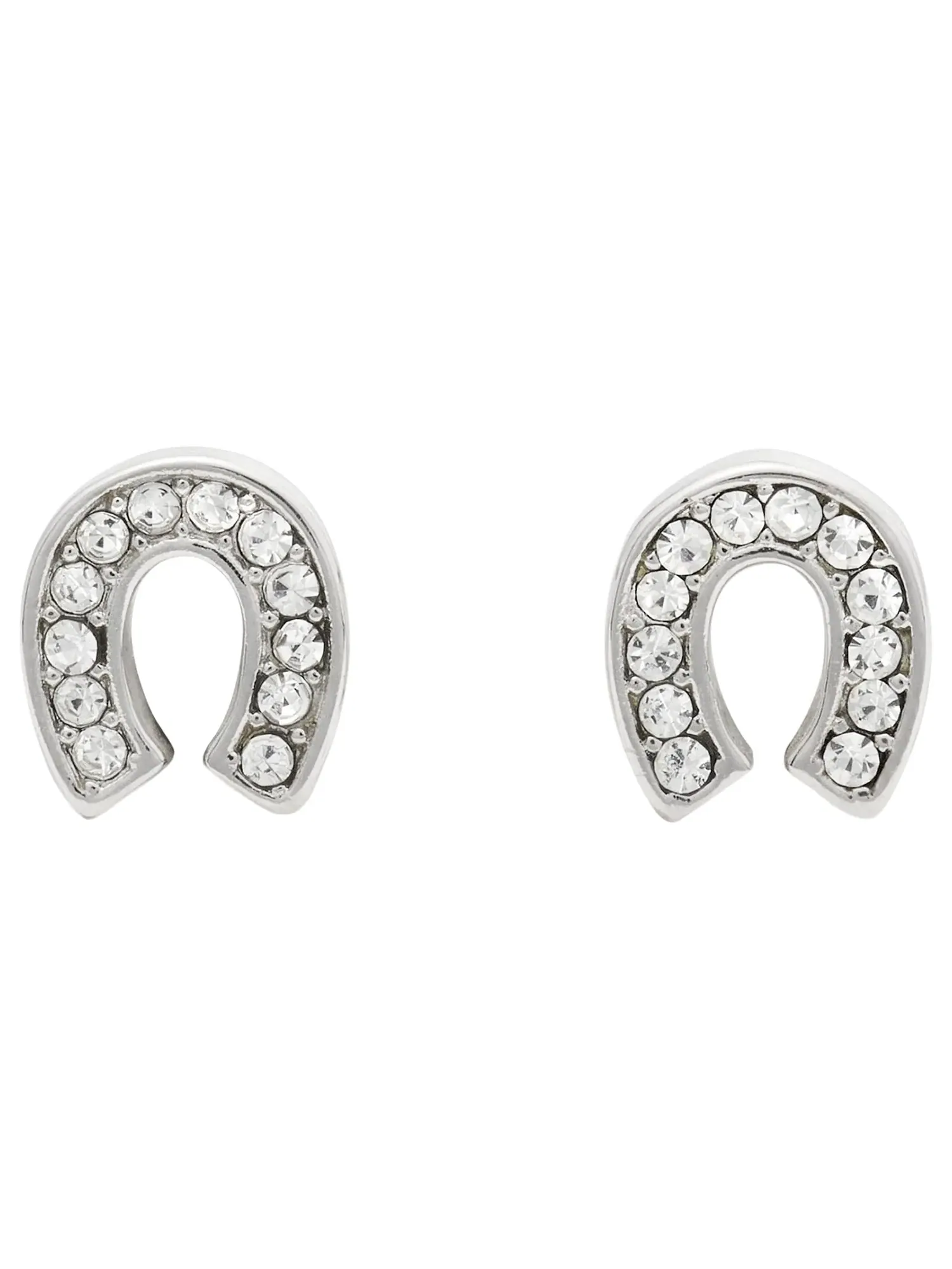 Серьги-пусеты You're A Gem Pave Horseshoe Studs Kate Spade New York — изображение 1 из 2, оттенок прозрачный/серебристый