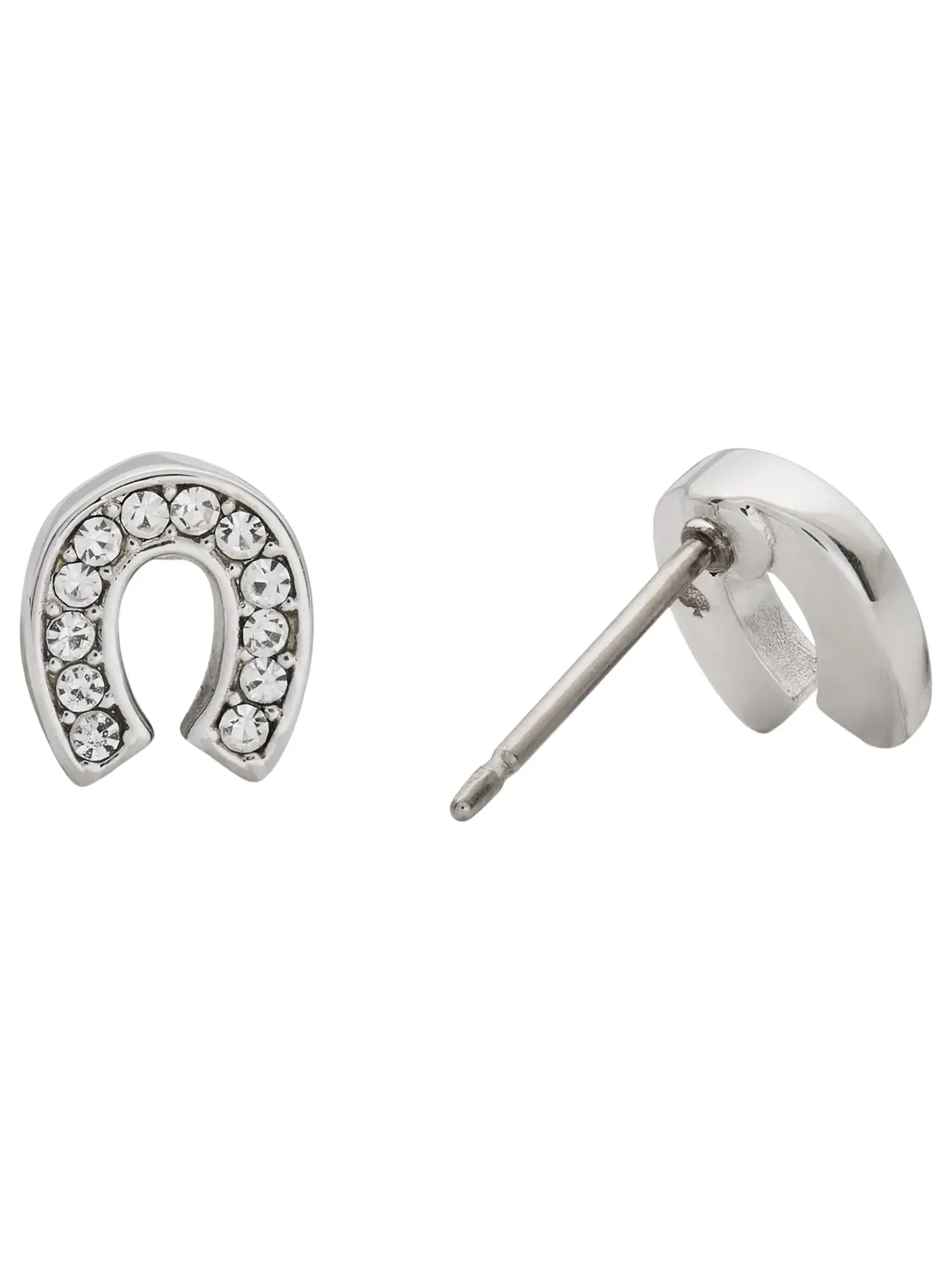 Серьги-пусеты You're A Gem Pave Horseshoe Studs Kate Spade New York — изображение 2 из 2, оттенок прозрачный/серебристый