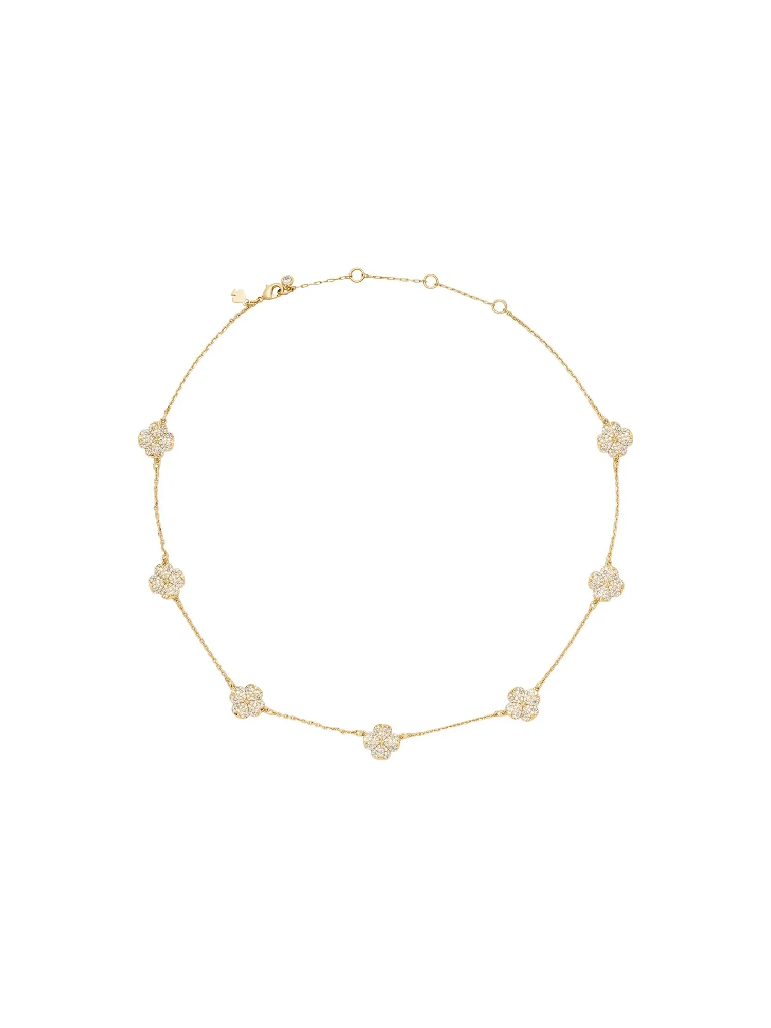 Ожерелье Spade Flower Pave Scatter Necklace Kate Spade New York — изображение 1 из 3, оттенок прозрачный/золотистый