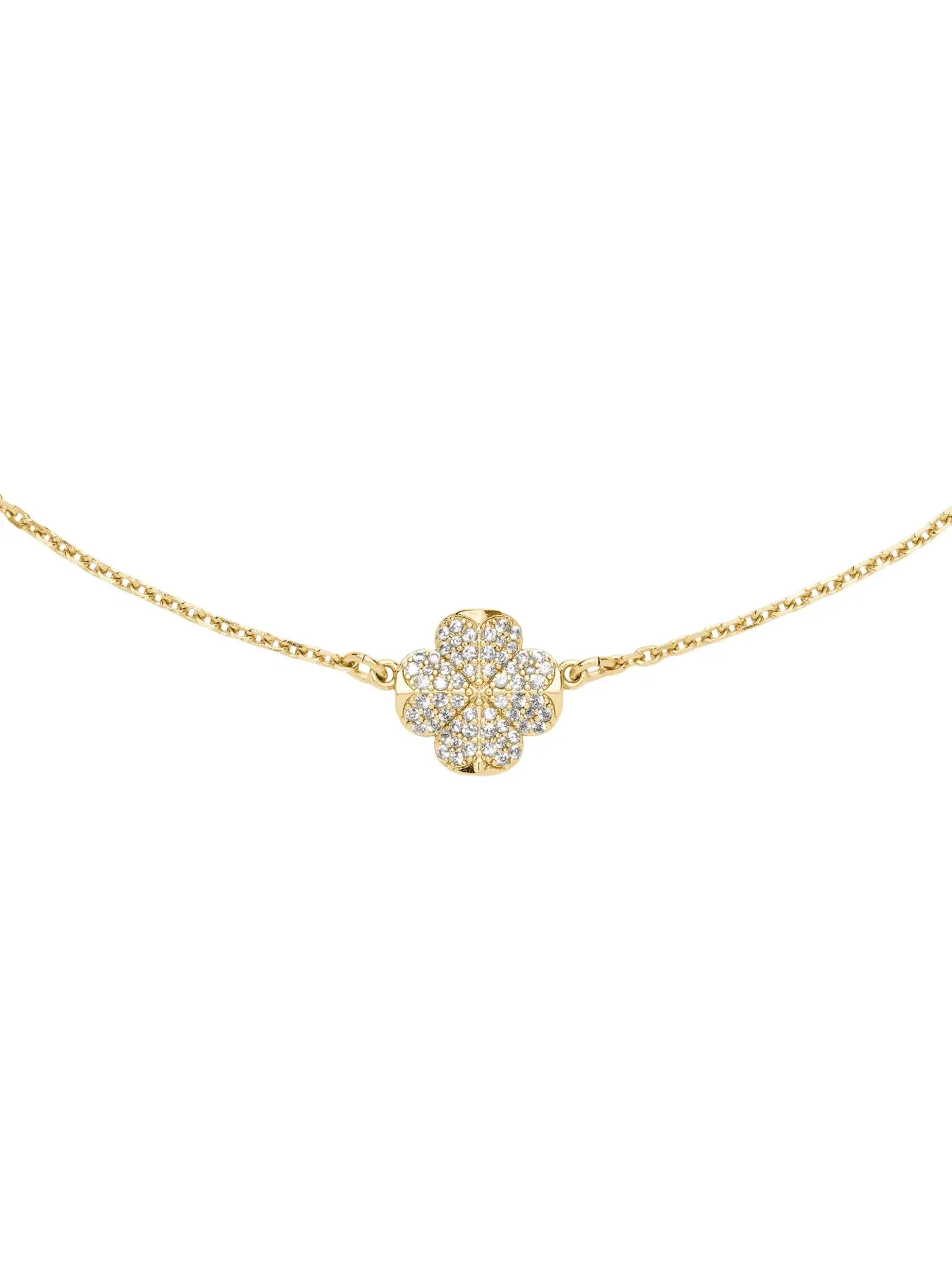 Ожерелье Spade Flower Pave Scatter Necklace Kate Spade New York — изображение 2 из 3, оттенок прозрачный/золотистый
