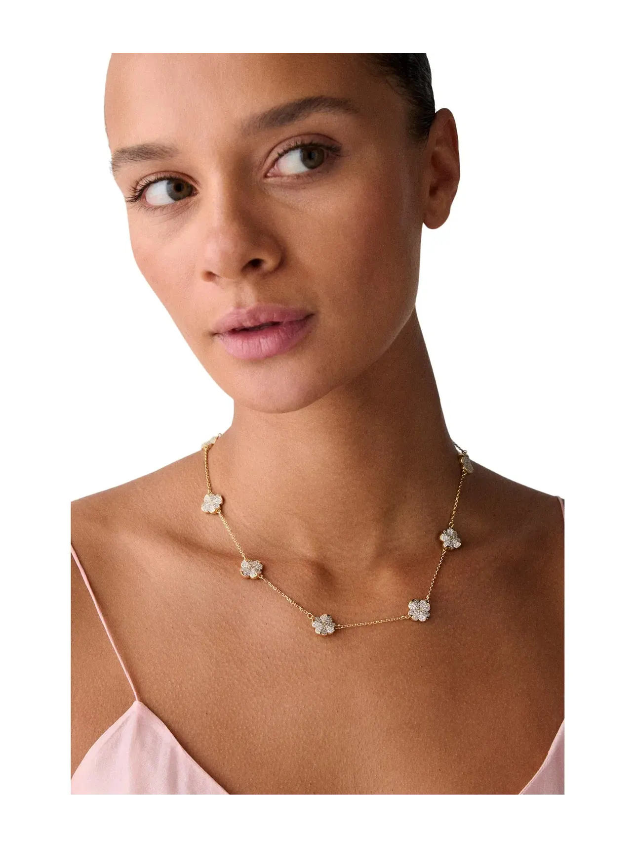 Ожерелье Spade Flower Pave Scatter Necklace Kate Spade New York — изображение 3 из 3, оттенок прозрачный/золотистый