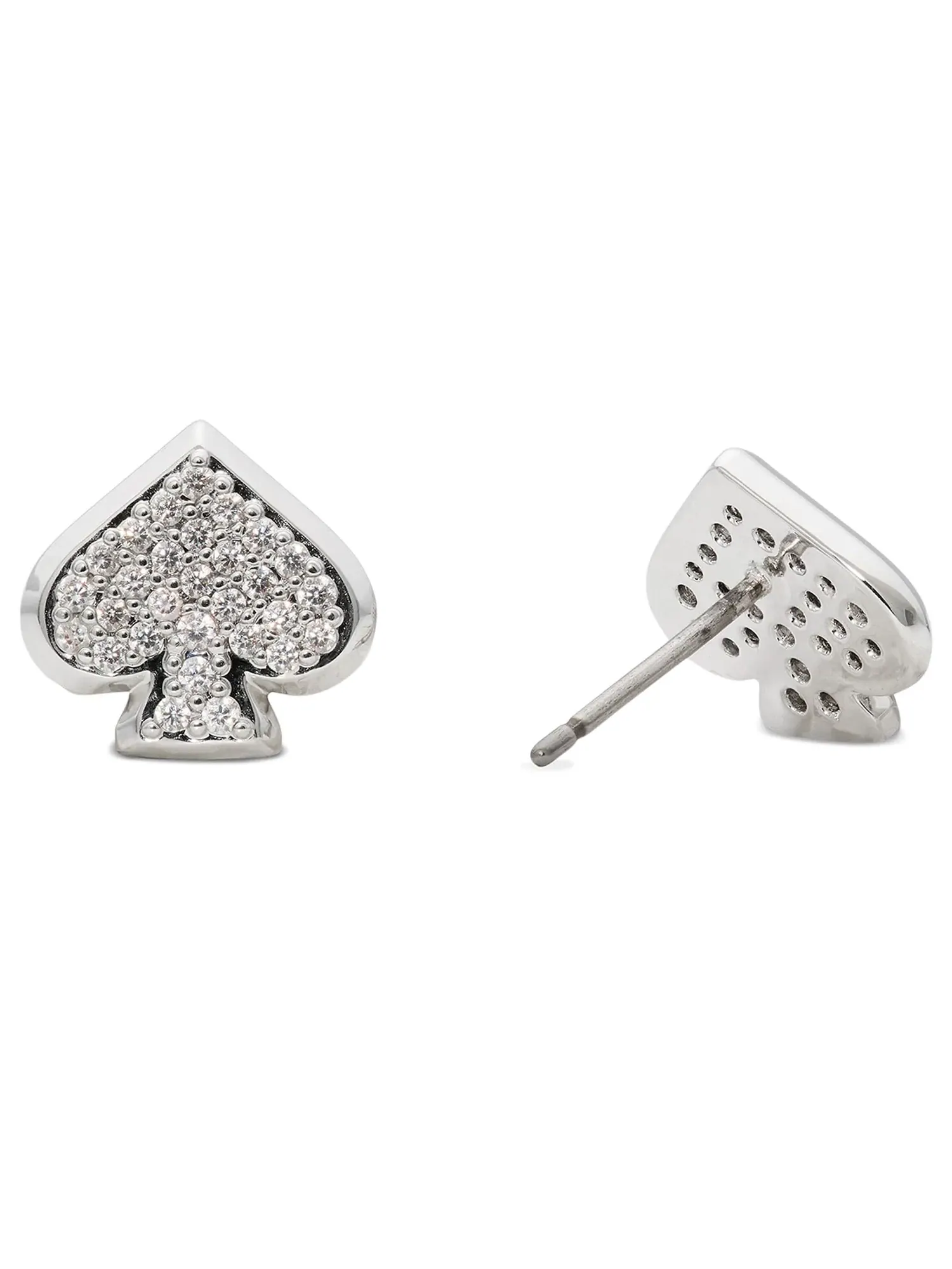 Серьги-пусеты Everyday Spade Pave Studs Kate Spade New York — изображение 2 из 2, оттенок прозрачный/серебристый