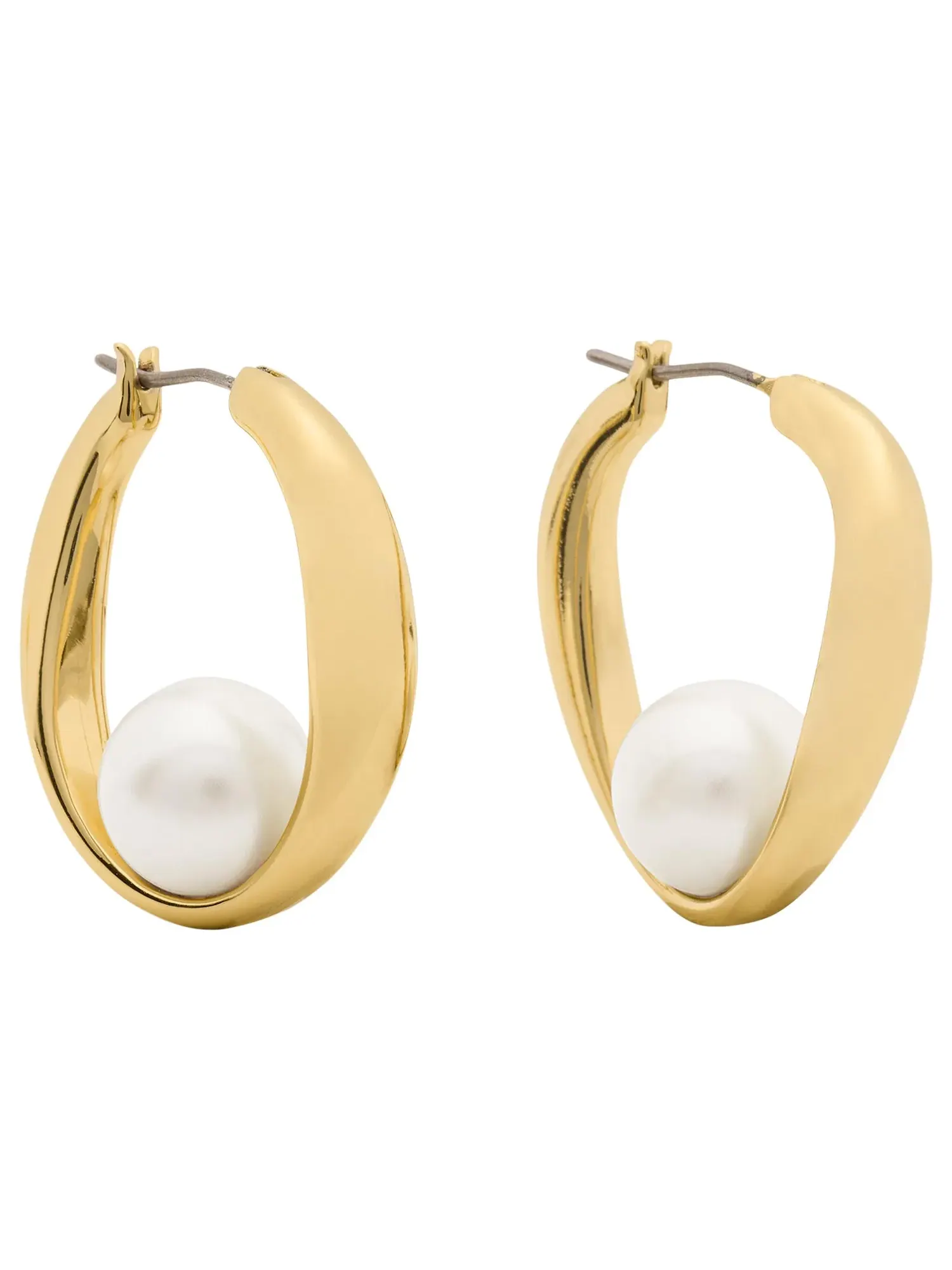 Серьги-кольца Harmony Hoops Kate Spade New York — изображение 1 из 3, оттенок кремовый/золотистый