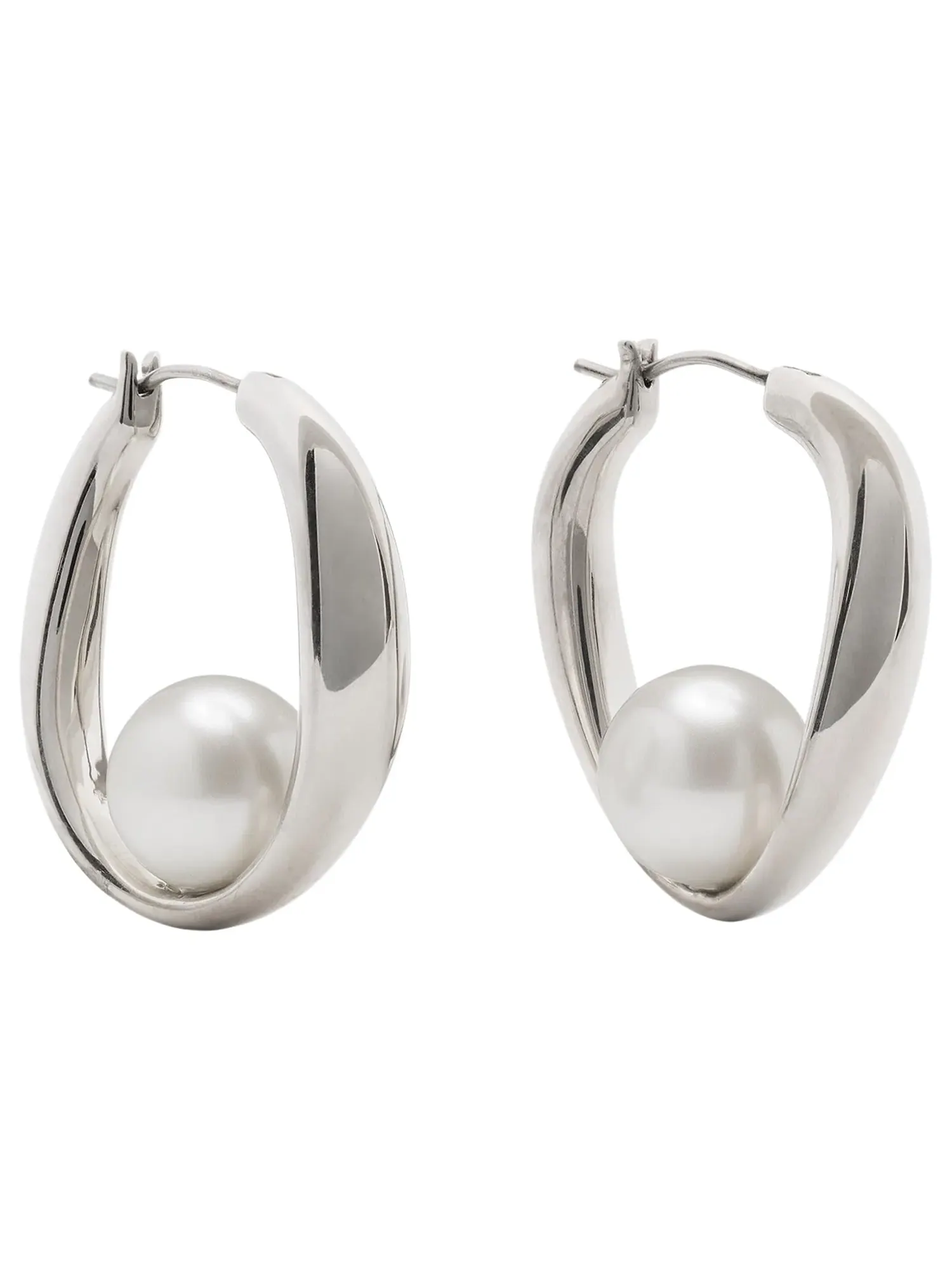 Серьги-кольца Harmony Hoops Kate Spade New York — изображение 1 из 2, оттенок кремовый/серебристый