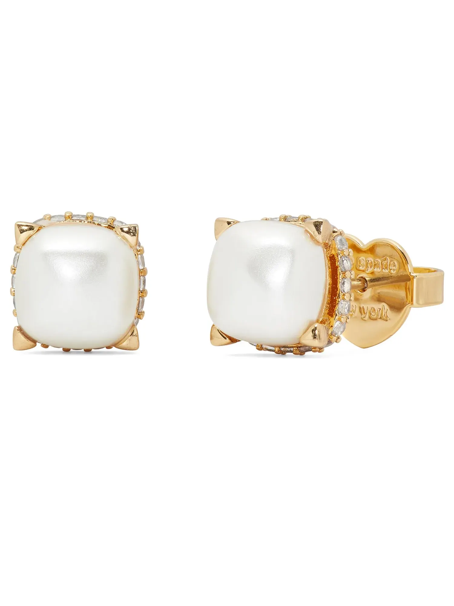 Серьги-гвоздики Little Luxuries 8 мм Kate Spade New York — изображение 1 из 4, оттенок кремовый/золотистый