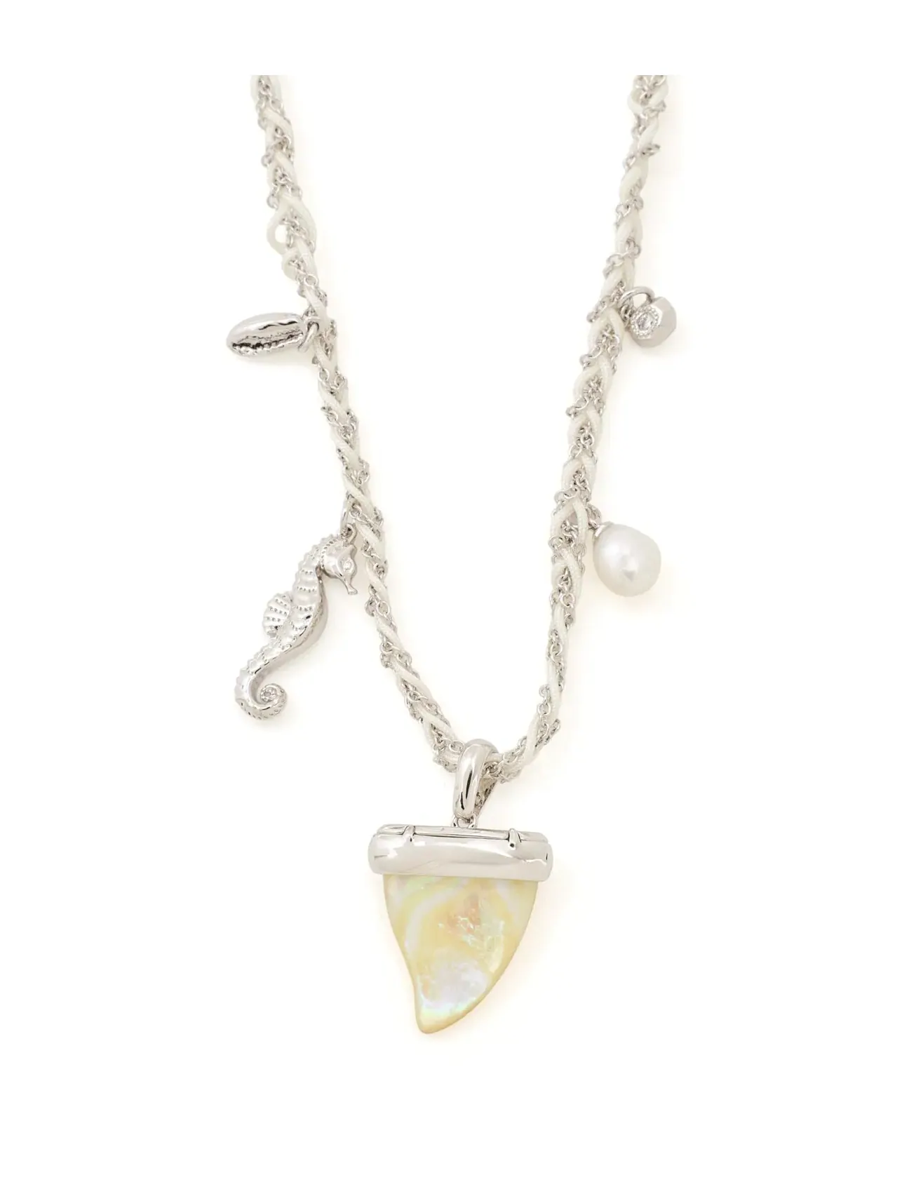 Ожерелье с шармом Oleana Seahorse Charm Necklace Kendra Scott — изображение 1 из 4, оттенок серебристый