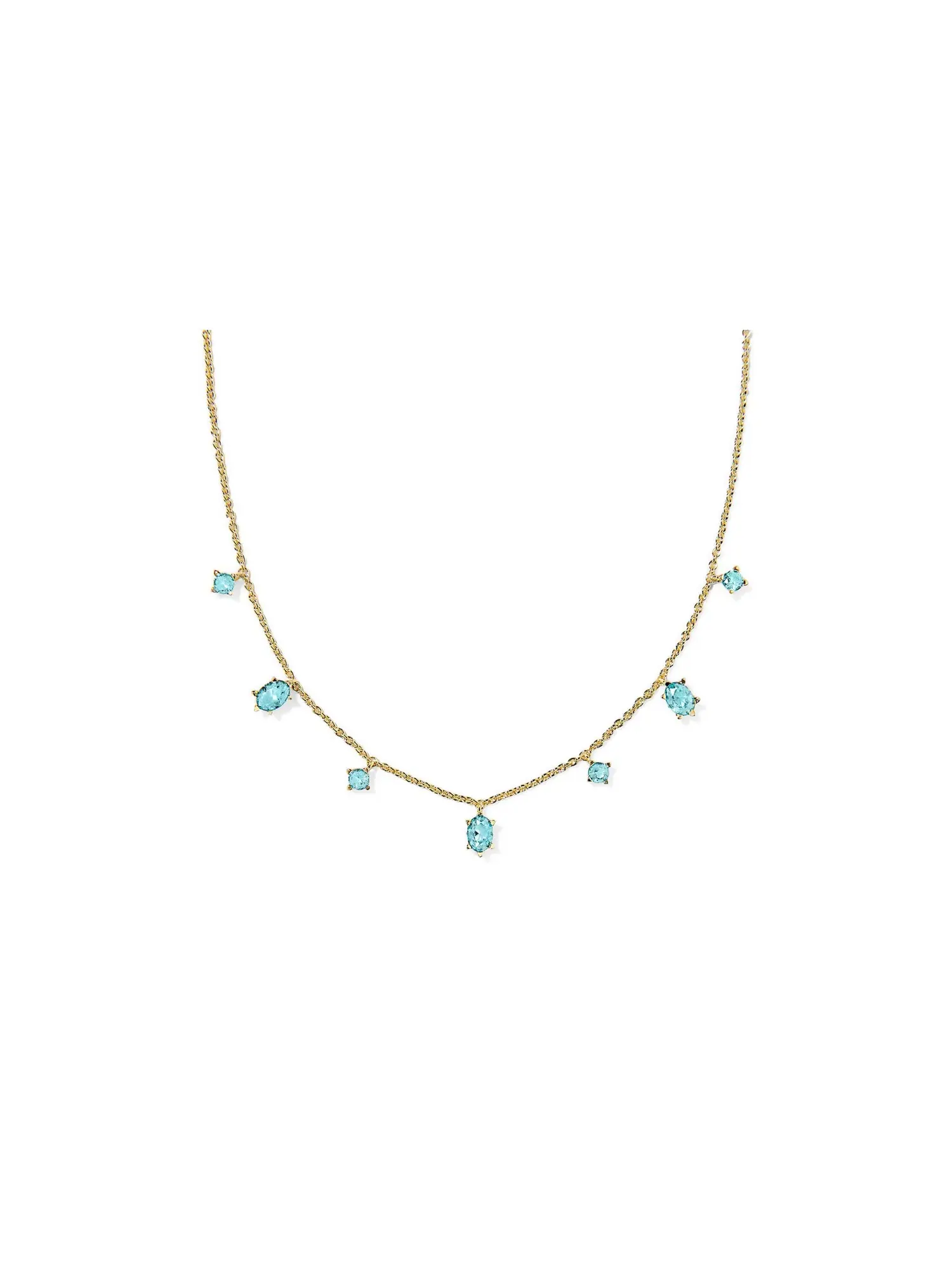 Изящное ожерелье Cailin Delicate Strand Necklace Kendra Scott — изображение 1 из 2, оттенок золотистый голубой