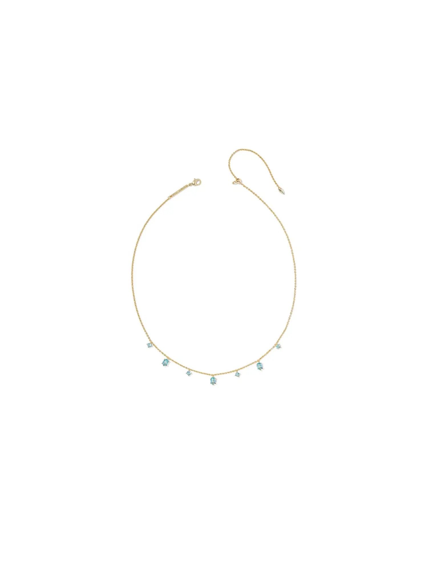 Изящное ожерелье Cailin Delicate Strand Necklace Kendra Scott — изображение 2 из 2, оттенок золотистый голубой