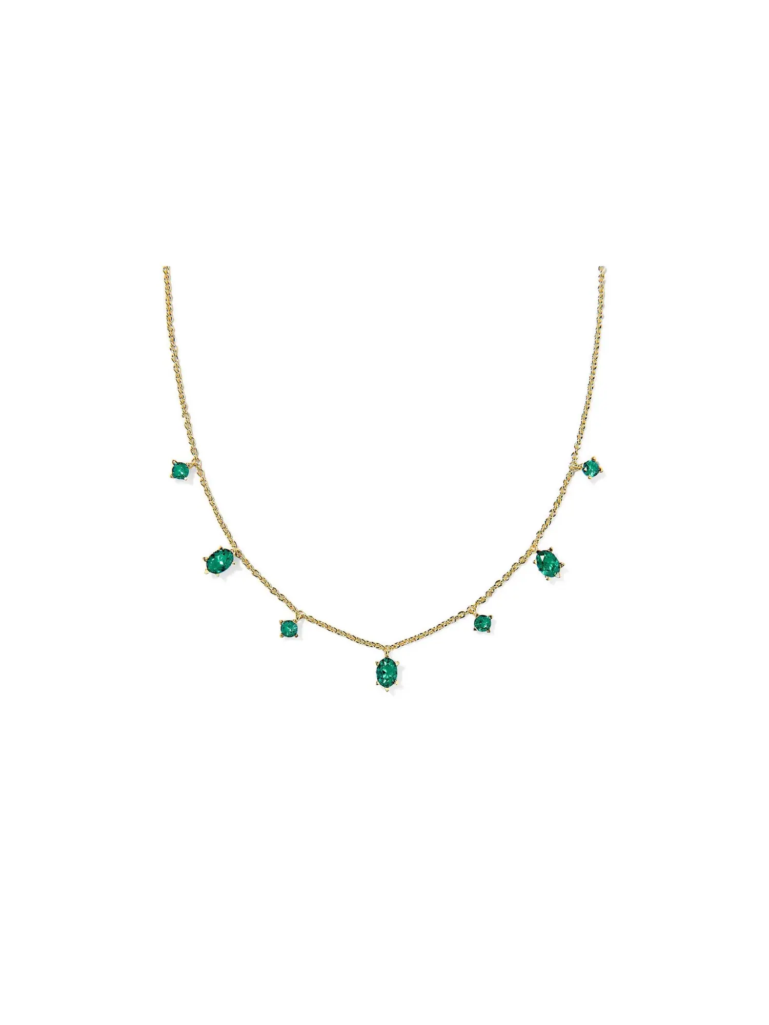 Изящное ожерелье Cailin Delicate Strand Necklace Kendra Scott — изображение 1 из 2, оттенок золотистый зеленый