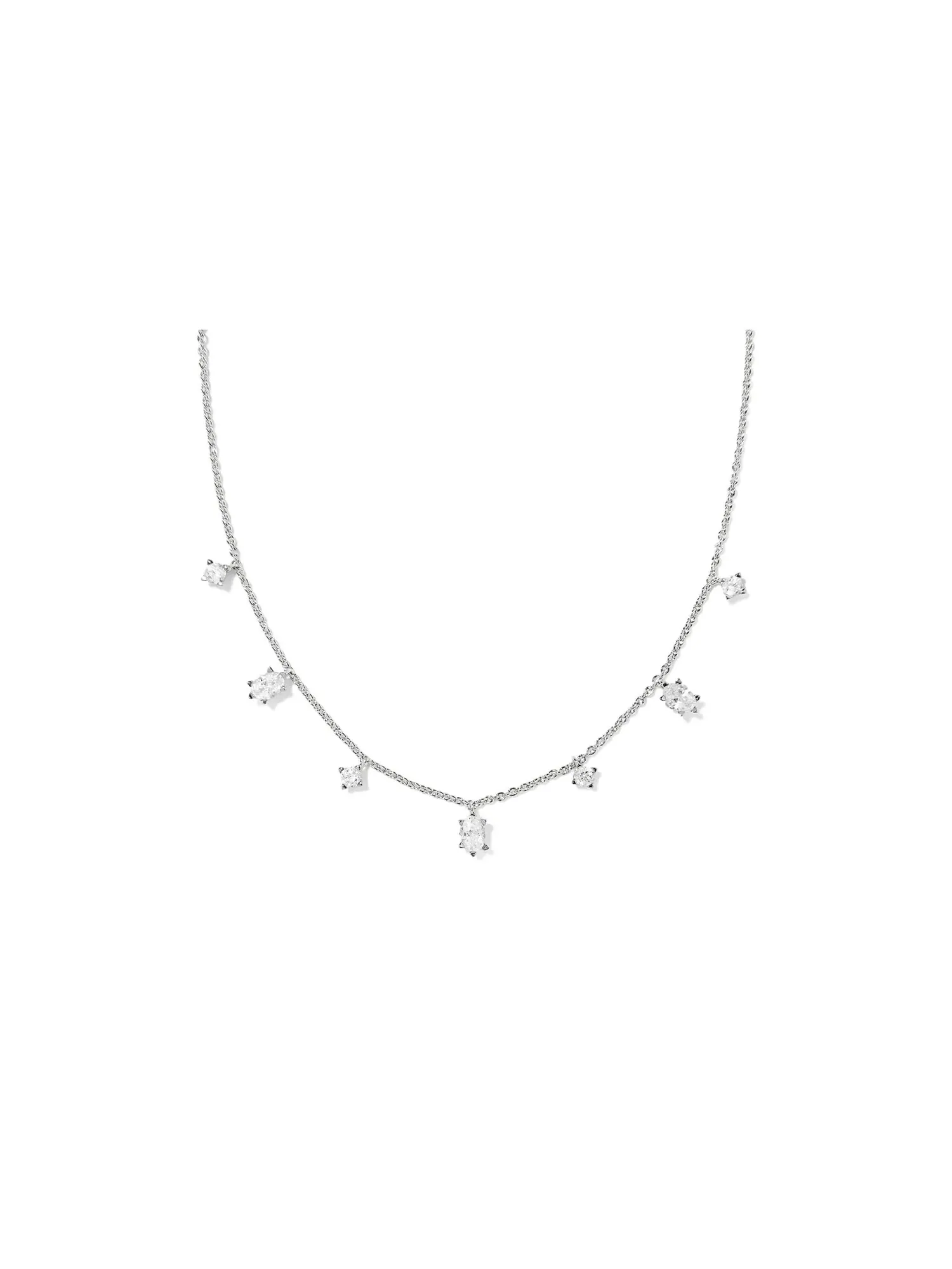 Изящное ожерелье Cailin Delicate Strand Necklace Kendra Scott — изображение 1 из 2, оттенок серебристый белый