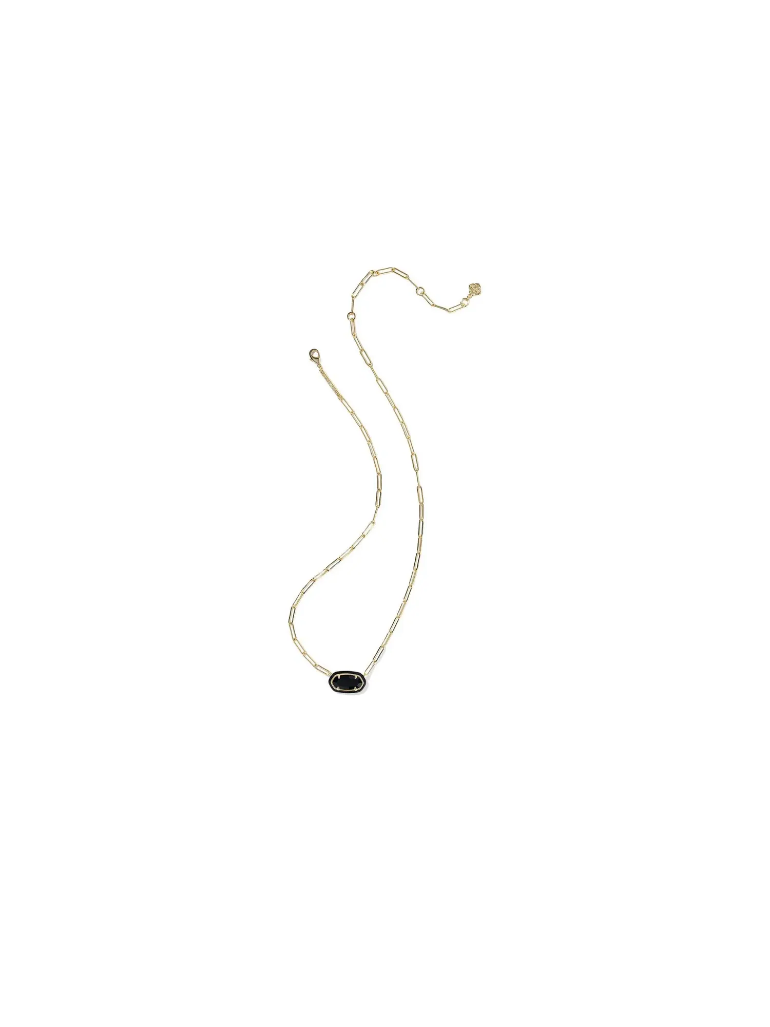 Ожерелье Elisa Enamel Frame Paperclip Necklace Kendra Scott — изображение 2 из 2, оттенок золотистый черный