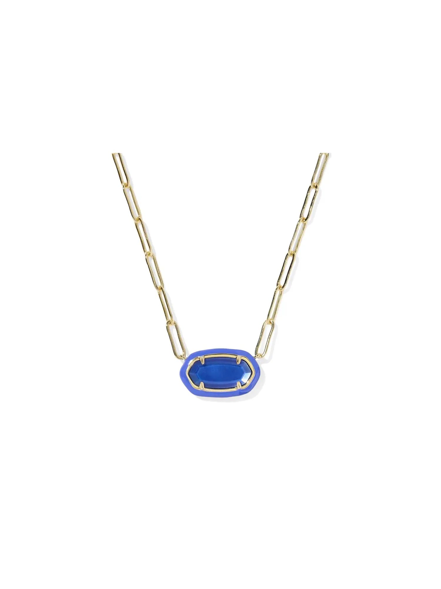 Ожерелье Elisa Enamel Frame Paperclip Necklace Kendra Scott — изображение 1 из 2, оттенок золотистый