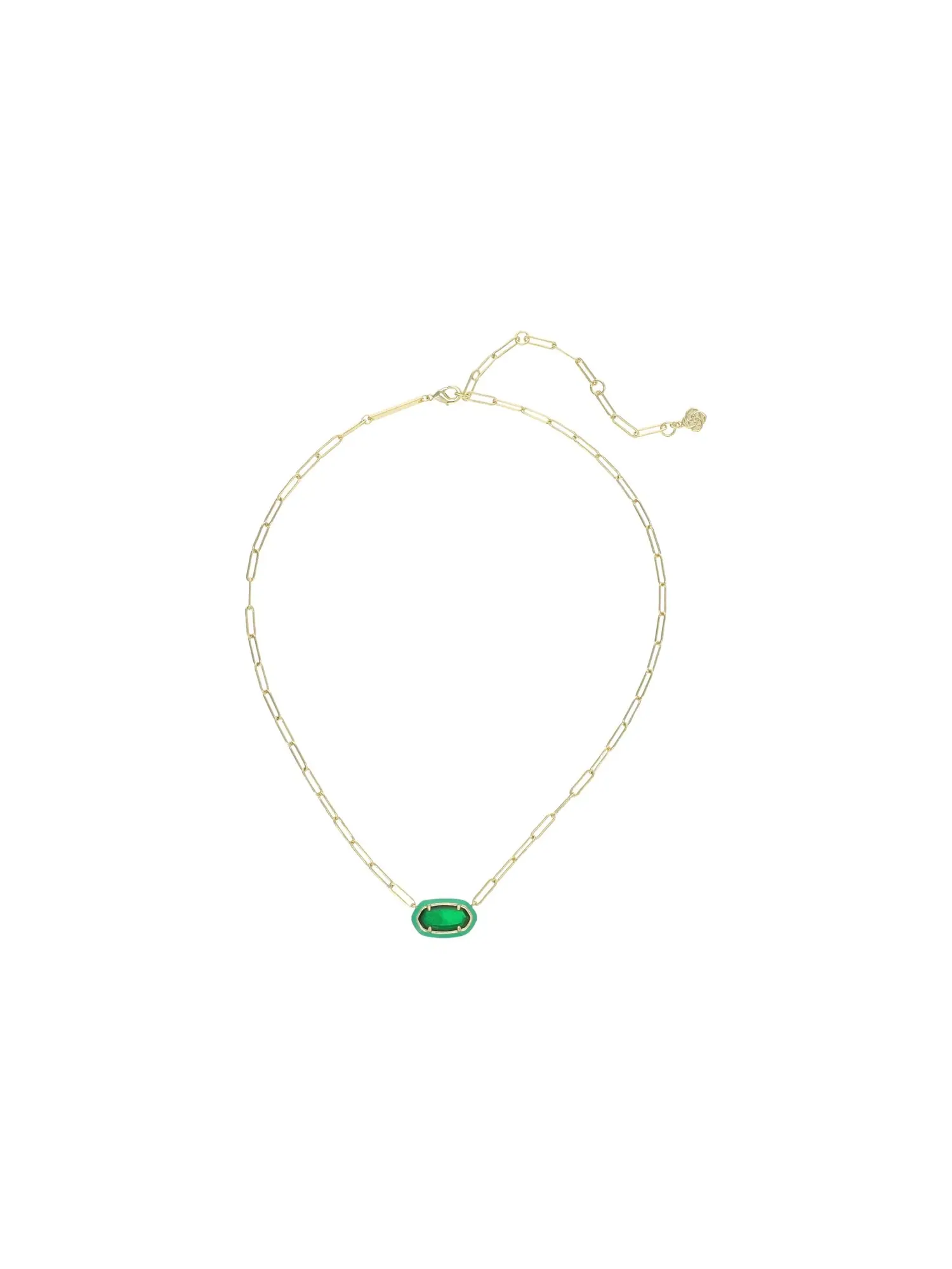 Ожерелье Elisa Enamel Frame Paperclip Necklace Kendra Scott — изображение 2 из 3, оттенок золотистый