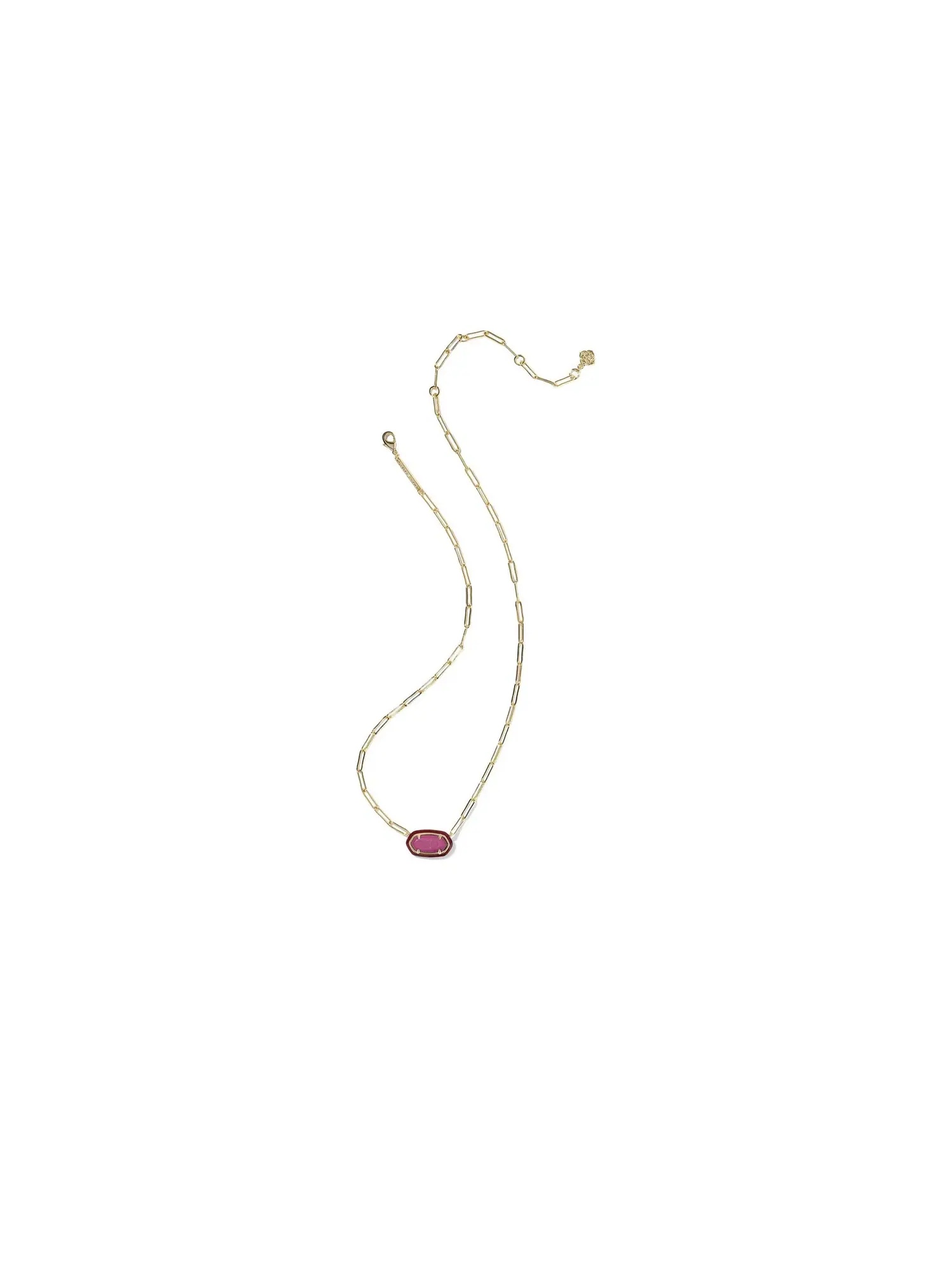 Ожерелье Elisa Enamel Frame Paperclip Necklace Kendra Scott — изображение 2 из 2, оттенок золотистый