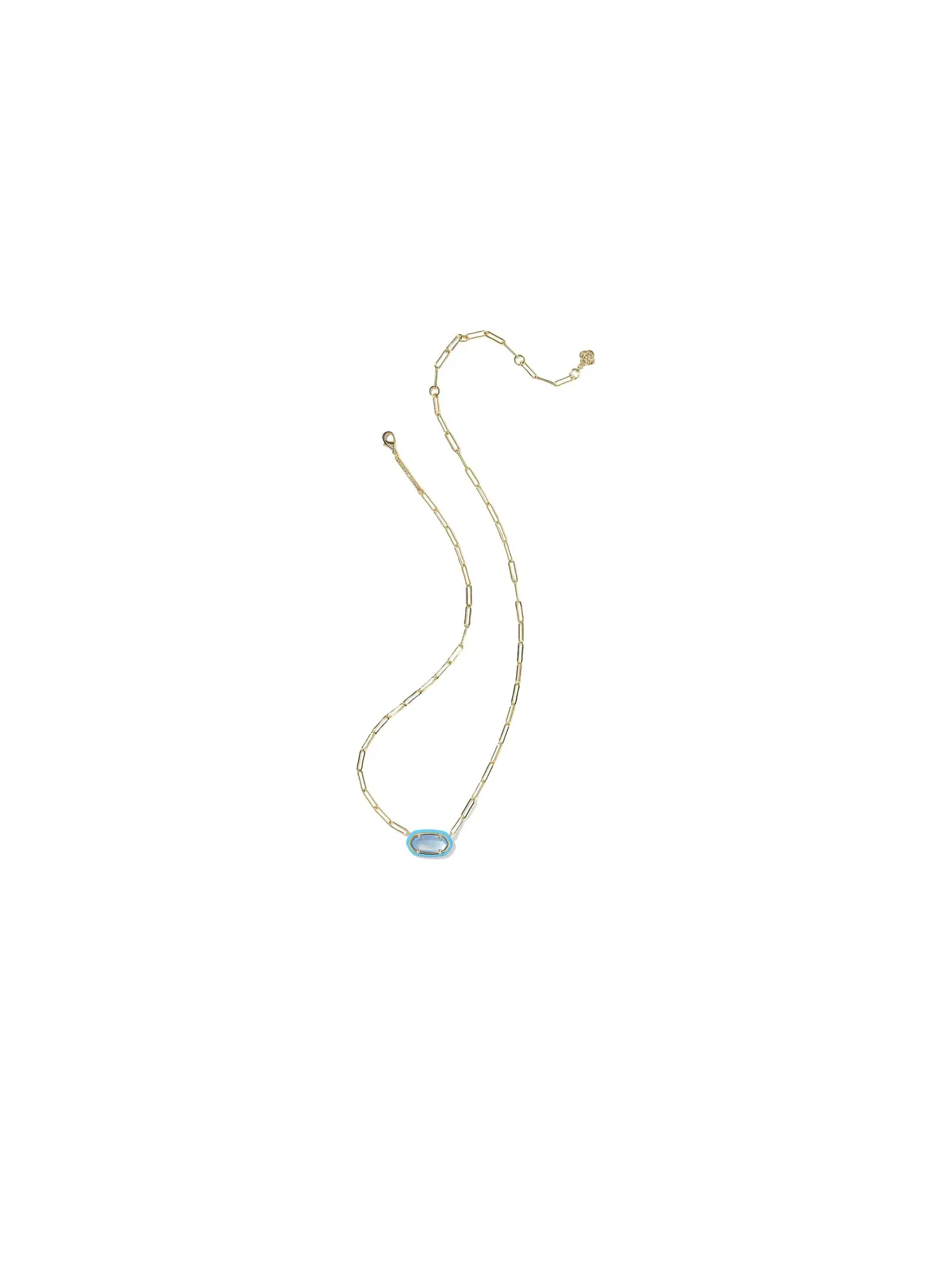 Ожерелье Elisa Enamel Frame Paperclip Necklace Kendra Scott — изображение 2 из 2, оттенок золотистый