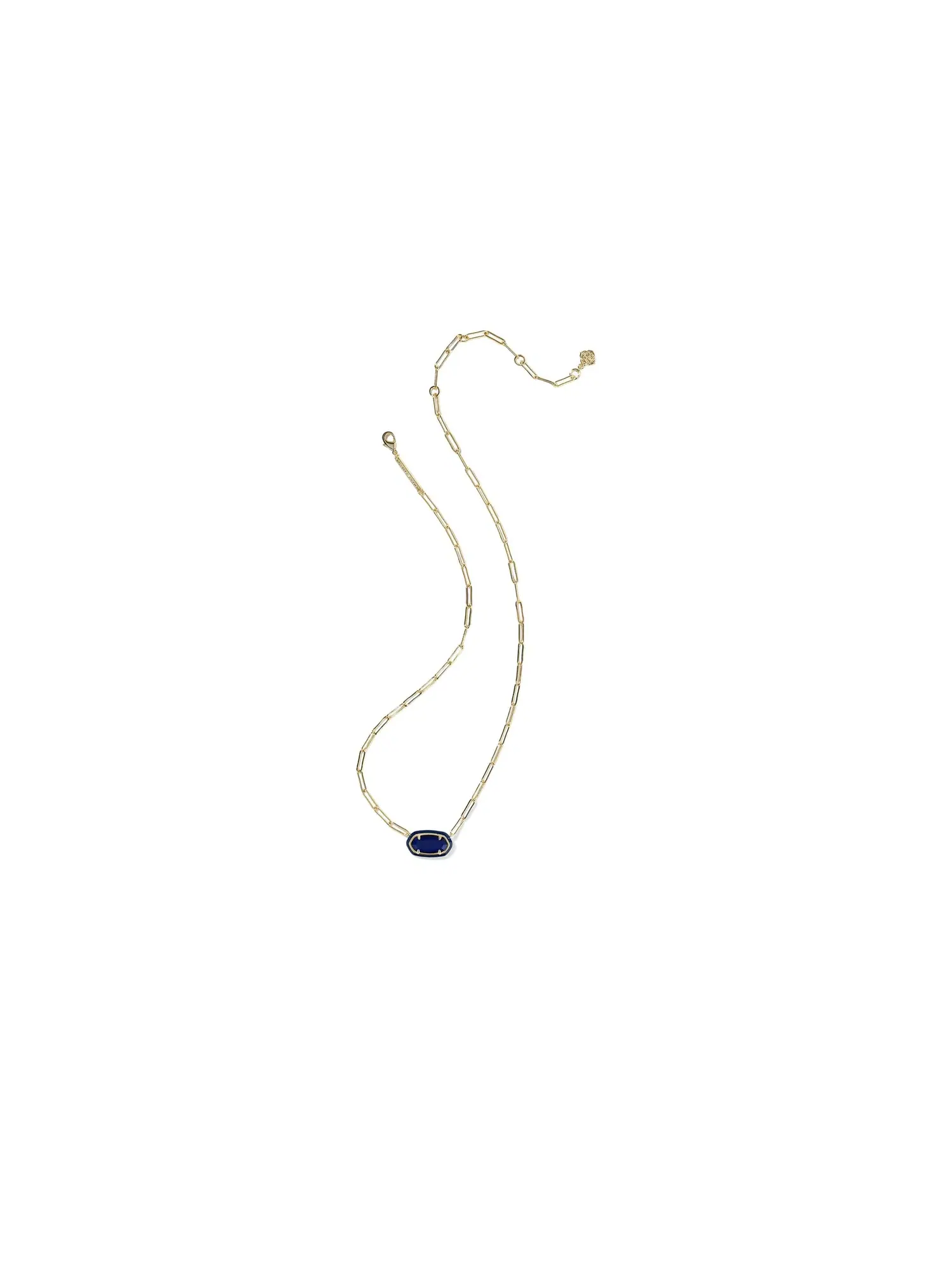 Ожерелье Elisa Enamel Frame Paperclip Necklace Kendra Scott — изображение 2 из 2, оттенок золотистый темно-синий