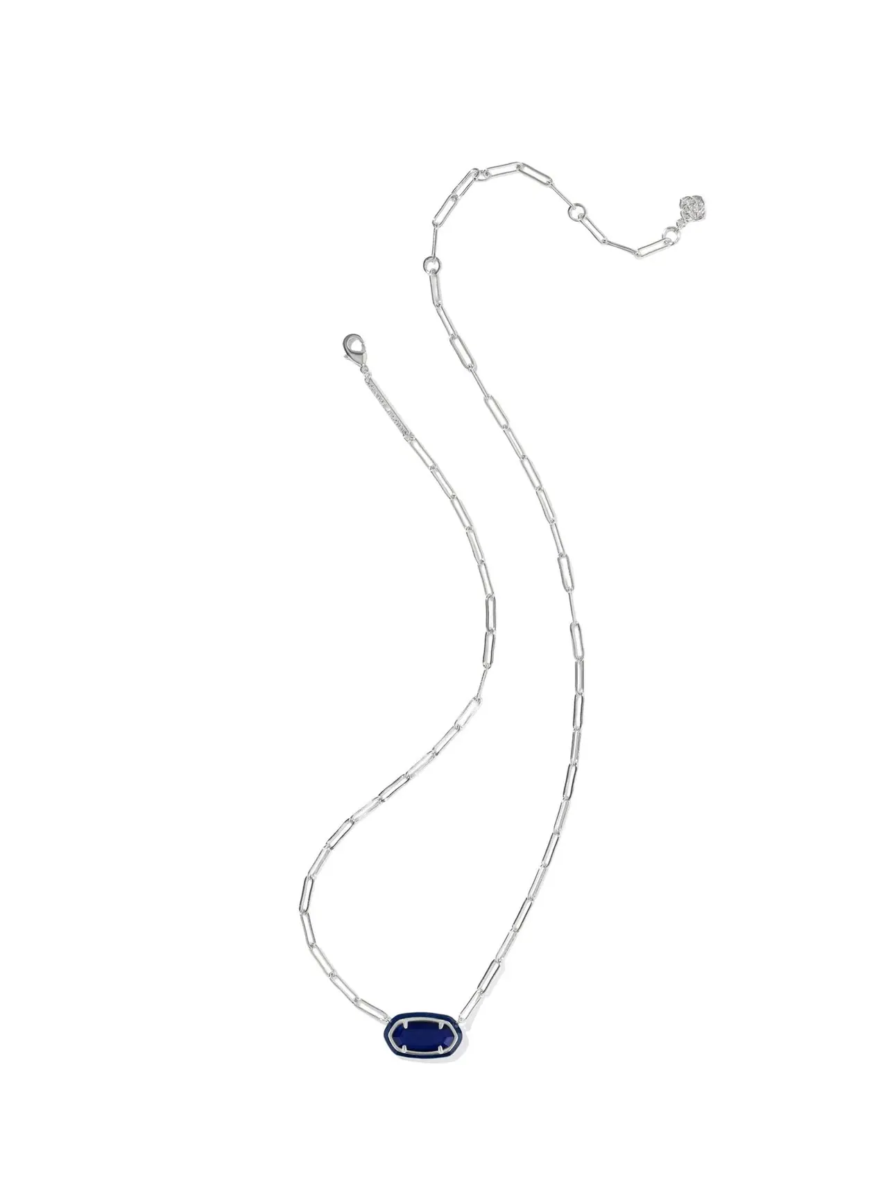 Ожерелье Elisa Enamel Frame Paperclip Necklace Kendra Scott — изображение 2 из 2, оттенок темно-синий