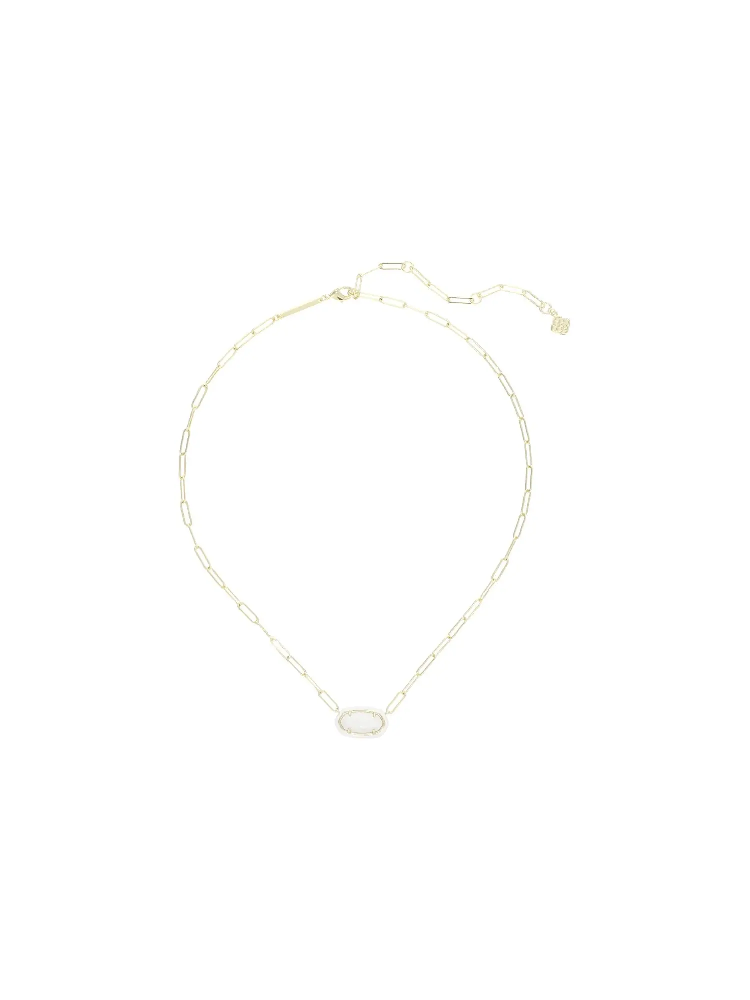 Ожерелье Elisa Enamel Frame Paperclip Necklace Kendra Scott — изображение 2 из 3, оттенок золотистый белый