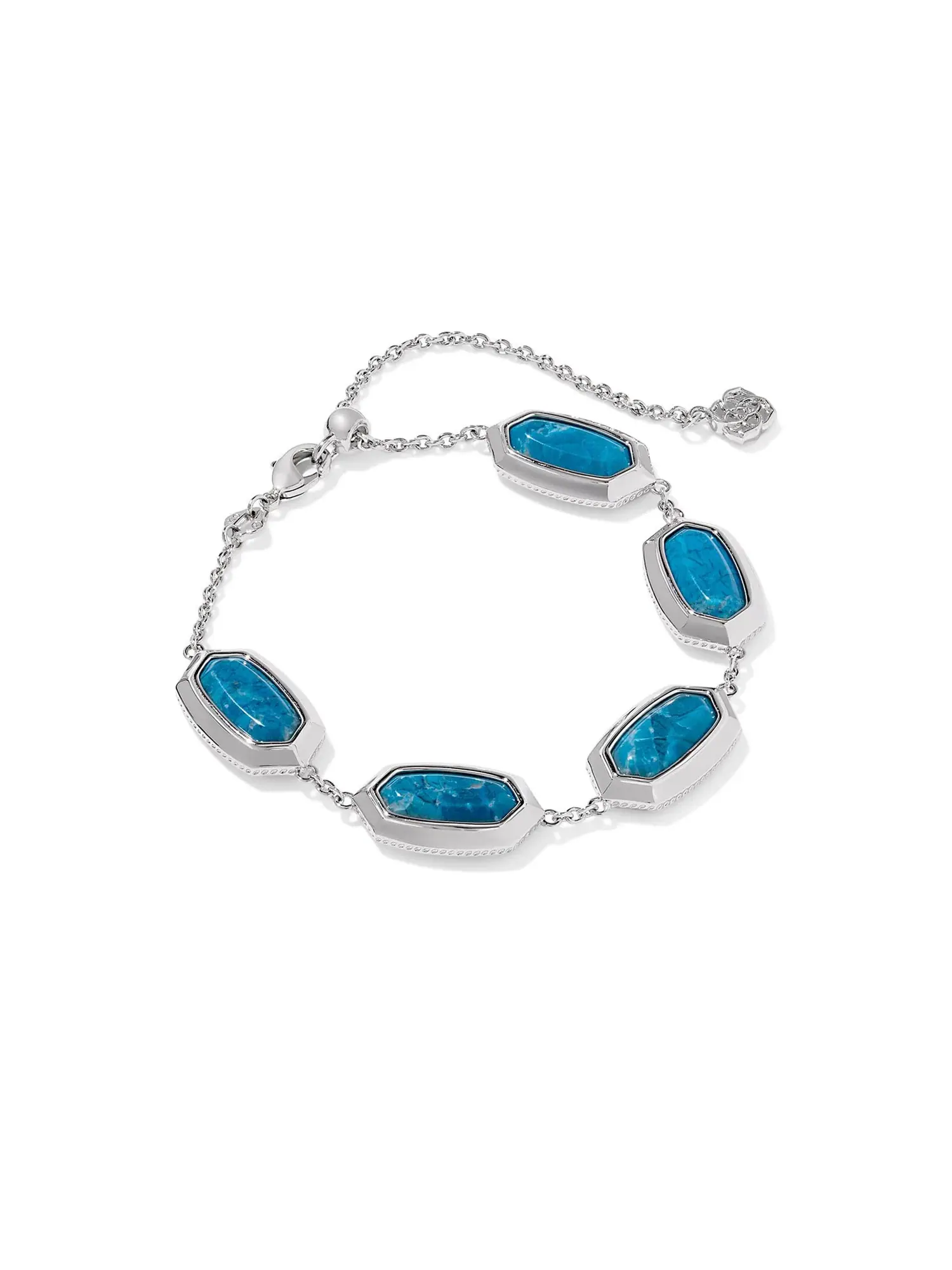 Изящный браслет-цепочка Elaina Bezel Kendra Scott — изображение 1 из 1, оттенок серебристый индиго