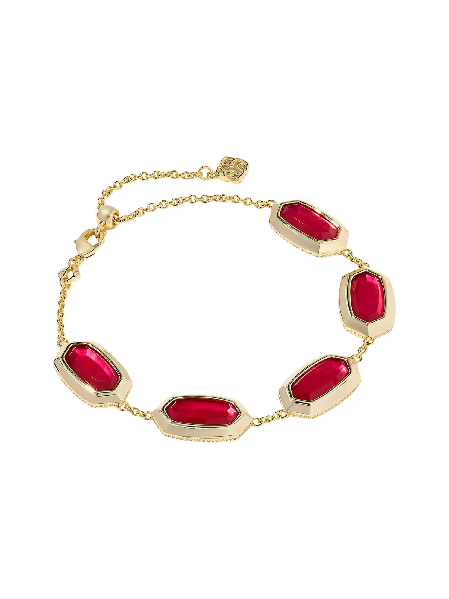 Изящный браслет-цепочка Elaina Bezel Kendra Scott — изображение 1 из 1, оттенок золотистый красный