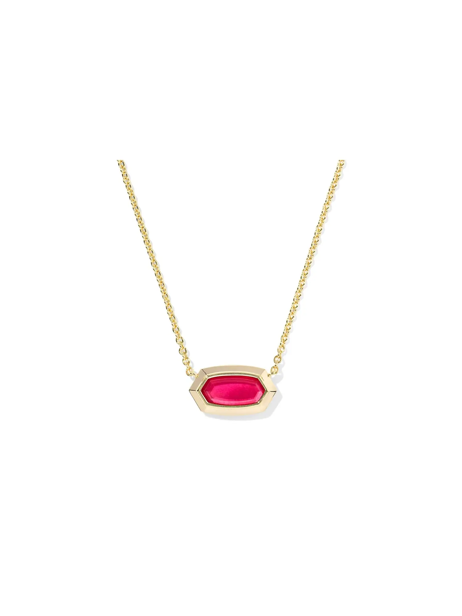 Короткое ожерелье-подвеска Elisa Bezel Short Pendant Necklace Kendra Scott — изображение 1 из 2, оттенок золотистый красный