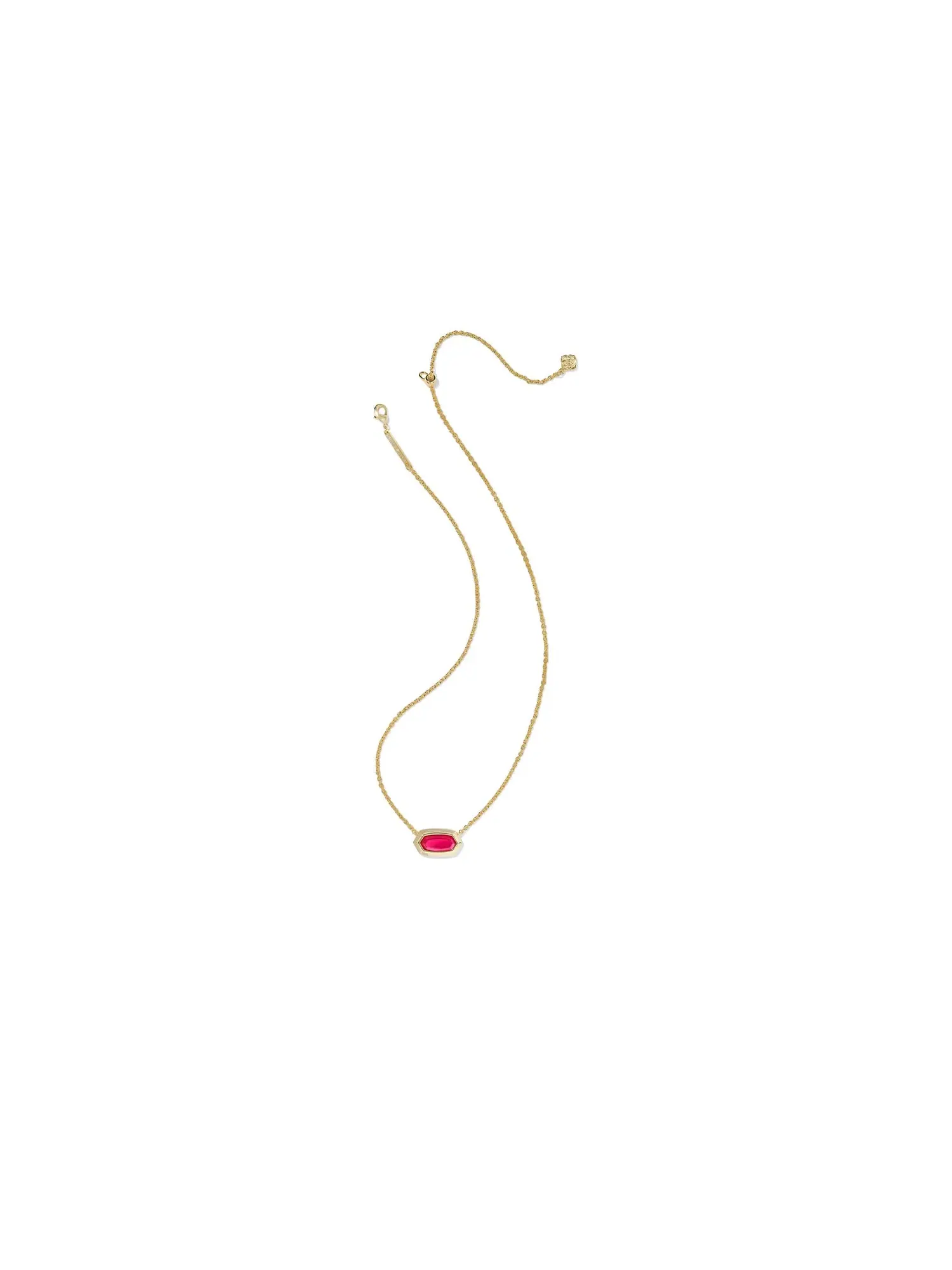 Короткое ожерелье-подвеска Elisa Bezel Short Pendant Necklace Kendra Scott — изображение 2 из 2, оттенок золотистый красный