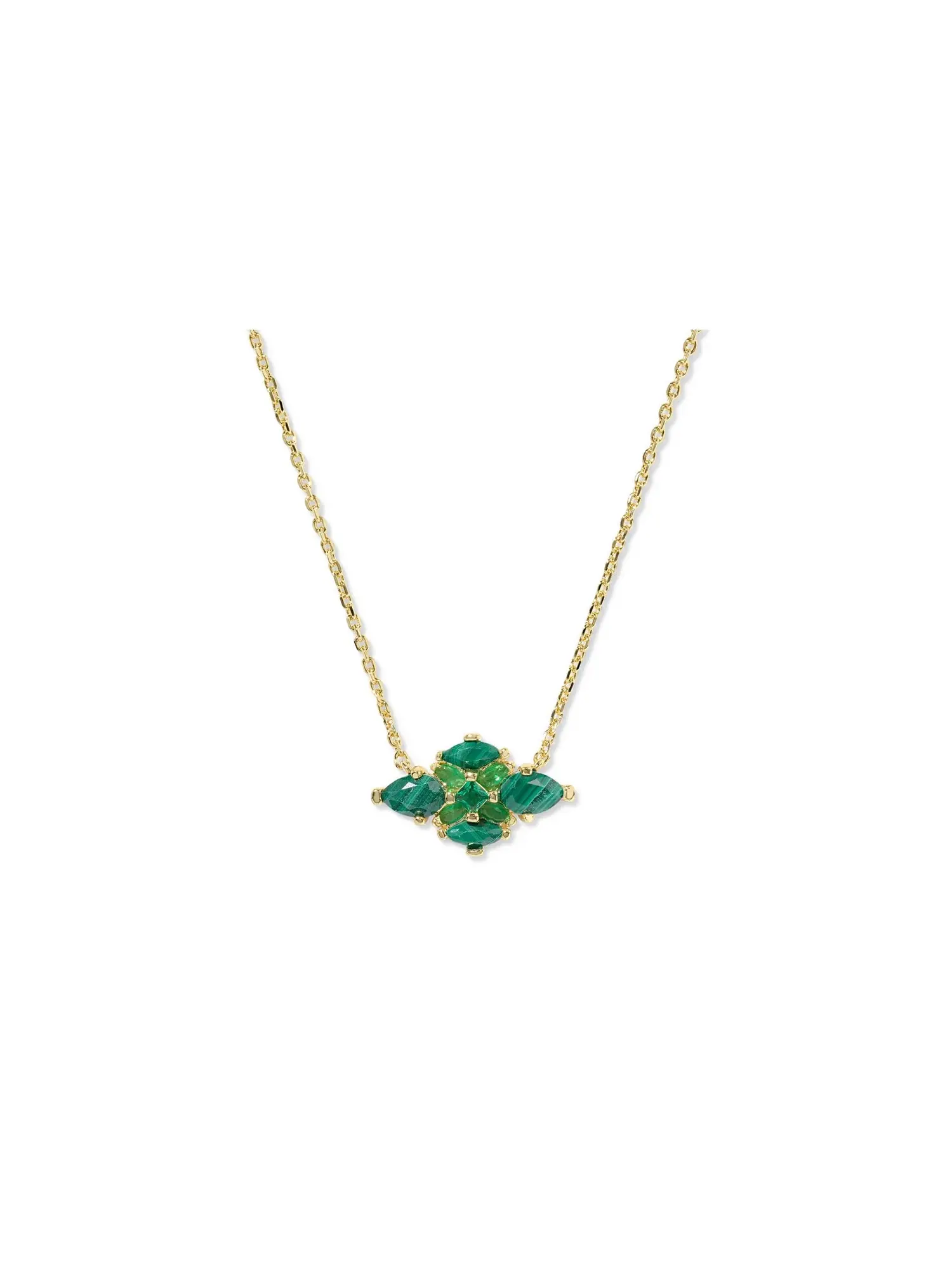 Короткое ожерелье-подвеска Abbie Crystal Short Pendant Necklace Kendra Scott — изображение 1 из 2, оттенок золотистый зеленый