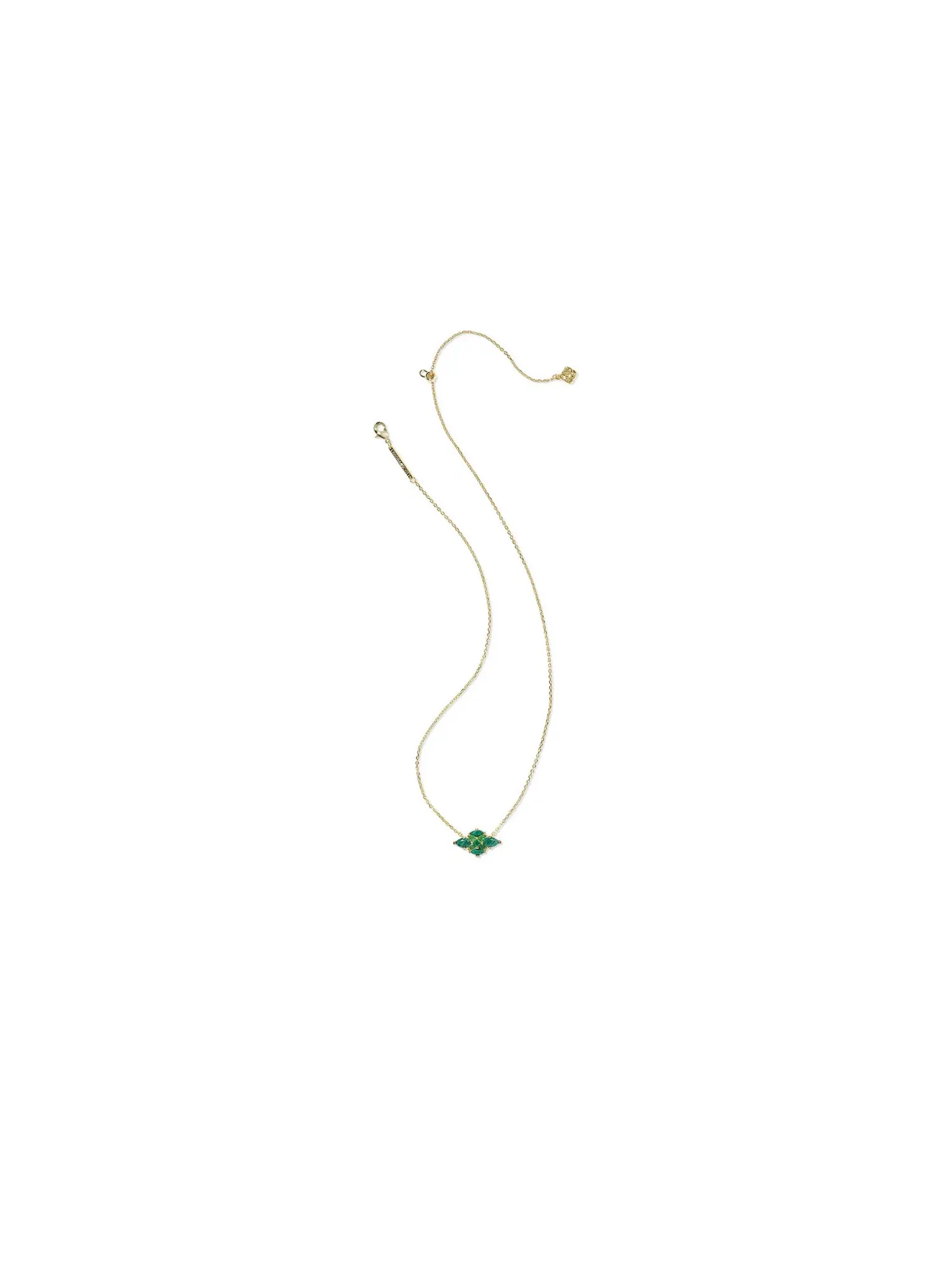 Короткое ожерелье-подвеска Abbie Crystal Short Pendant Necklace Kendra Scott — изображение 2 из 2, оттенок золотистый зеленый