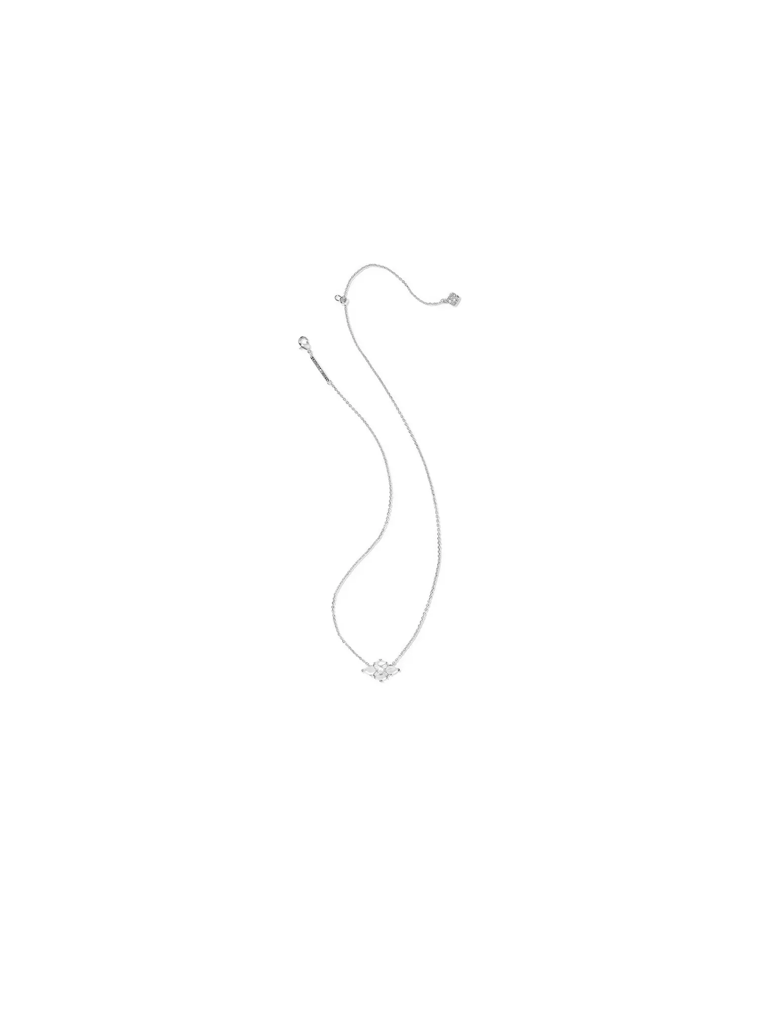 Короткое ожерелье-подвеска Abbie Crystal Short Pendant Necklace Kendra Scott — изображение 2 из 2, оттенок серебристый