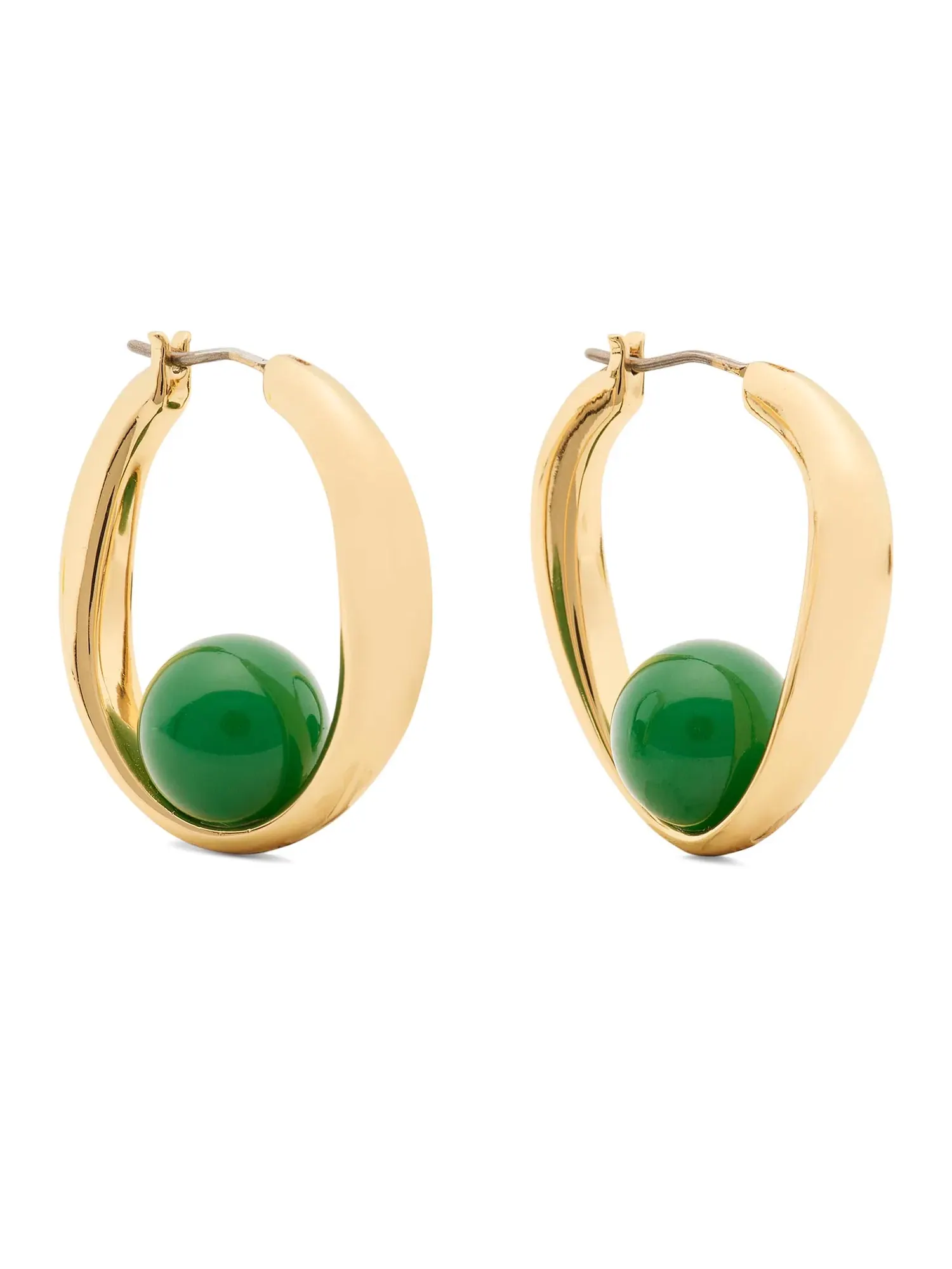 Серьги-кольца Harmony Hoops Kate Spade New York — изображение 1 из 2, оттенок зеленый