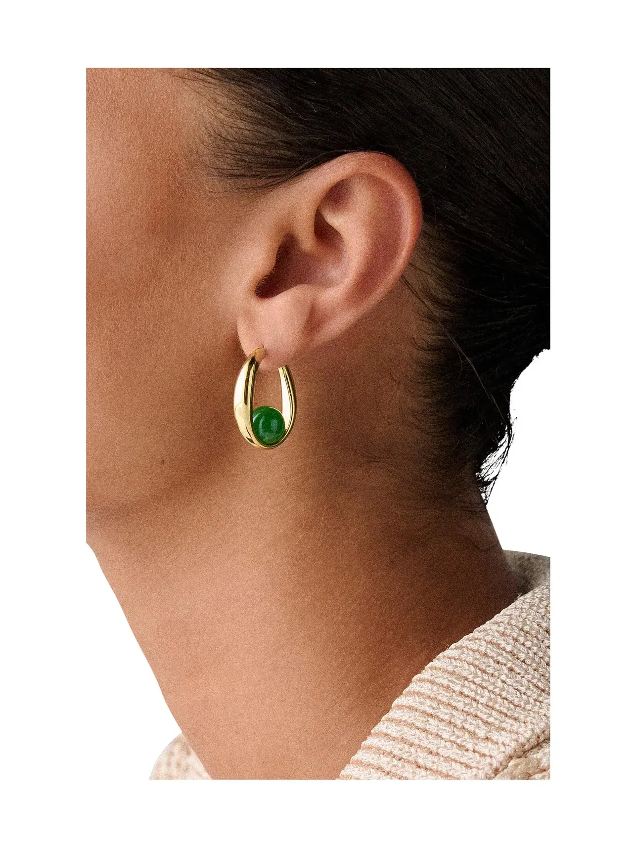 Серьги-кольца Harmony Hoops Kate Spade New York — изображение 2 из 2, оттенок зеленый