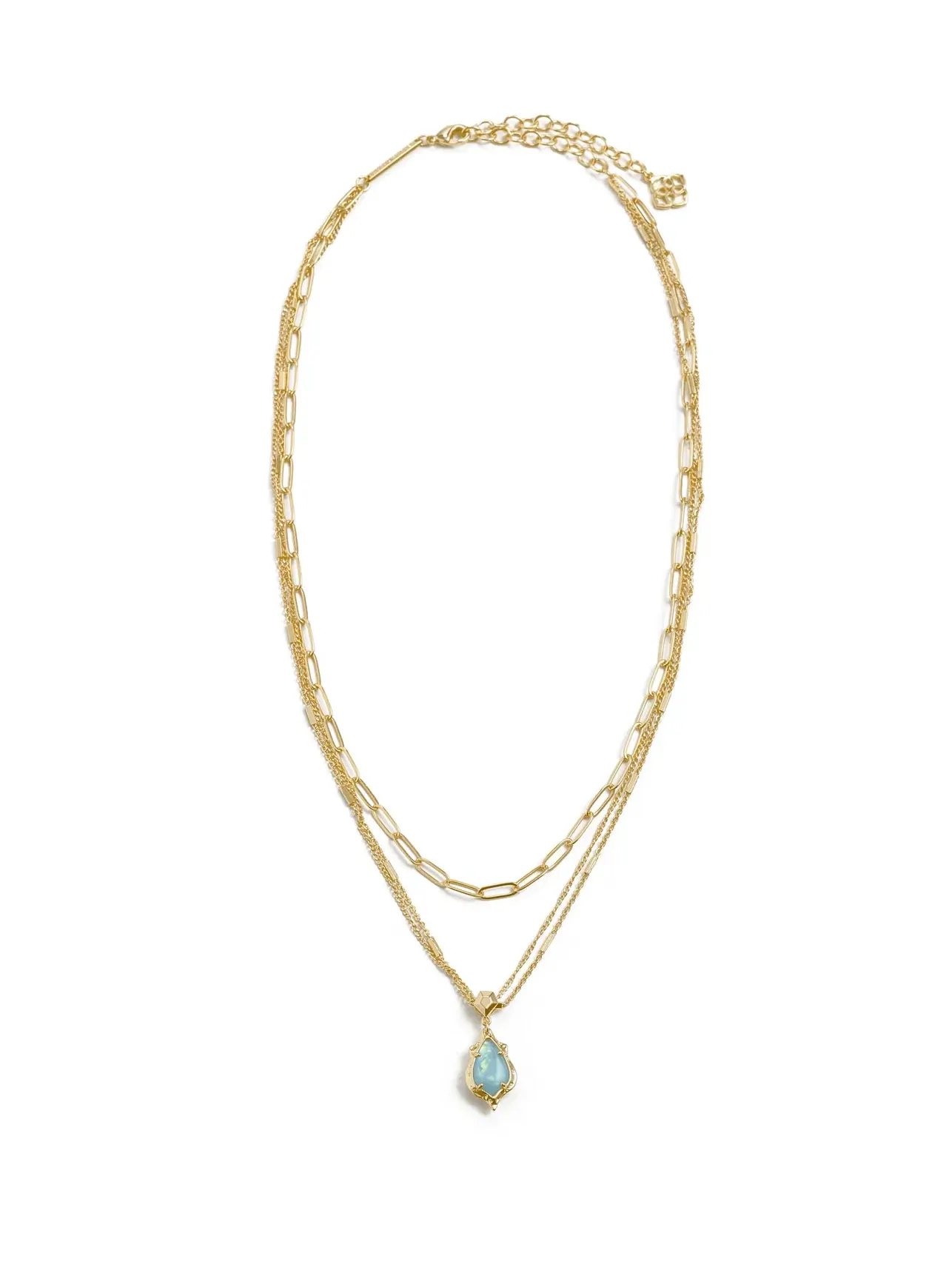Многослойное ожерелье Adriana Scallop Frame Multi Strand Necklace Kendra Scott — изображение 3 из 4, оттенок золотистый синий