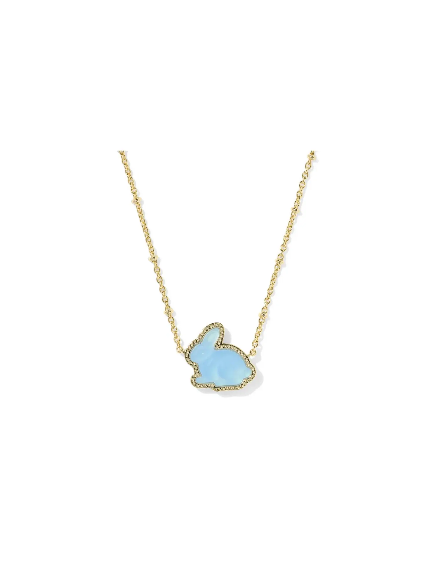 Короткое ожерелье-подвеска Bunny Short Pendant Necklace Kendra Scott — изображение 1 из 3, оттенок золотистый светлый синий