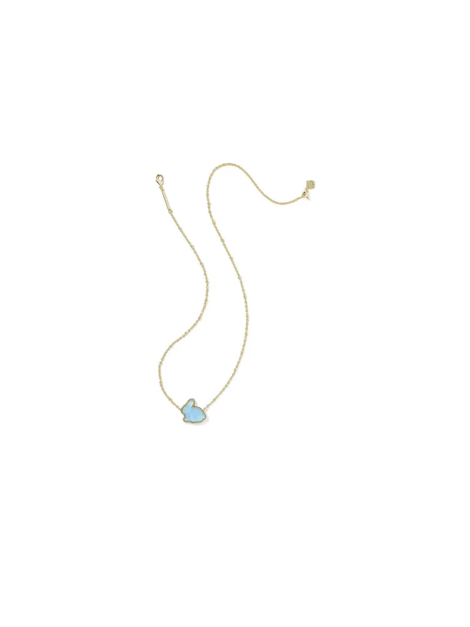 Короткое ожерелье-подвеска Bunny Short Pendant Necklace Kendra Scott — изображение 2 из 3, оттенок золотистый светлый синий