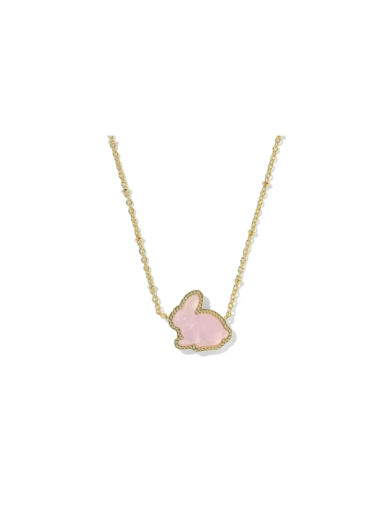 Короткое ожерелье-подвеска Bunny Short Pendant Necklace Kendra Scott — изображение 1 из 4, оттенок золотистый розовый