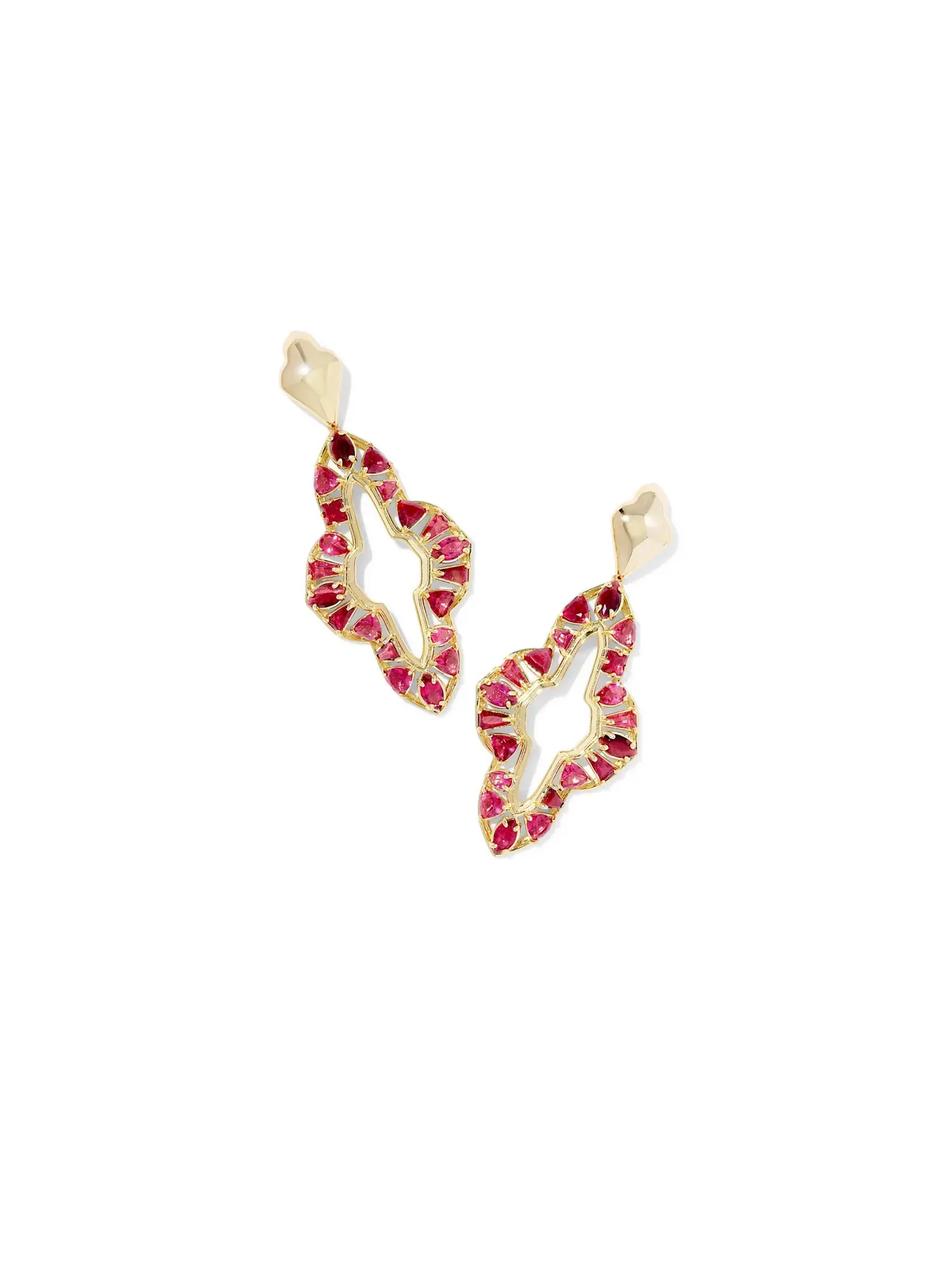 Серьги-подвески Abbie с кристаллами Kendra Scott — изображение 1 из 1, оттенок золотистый красный