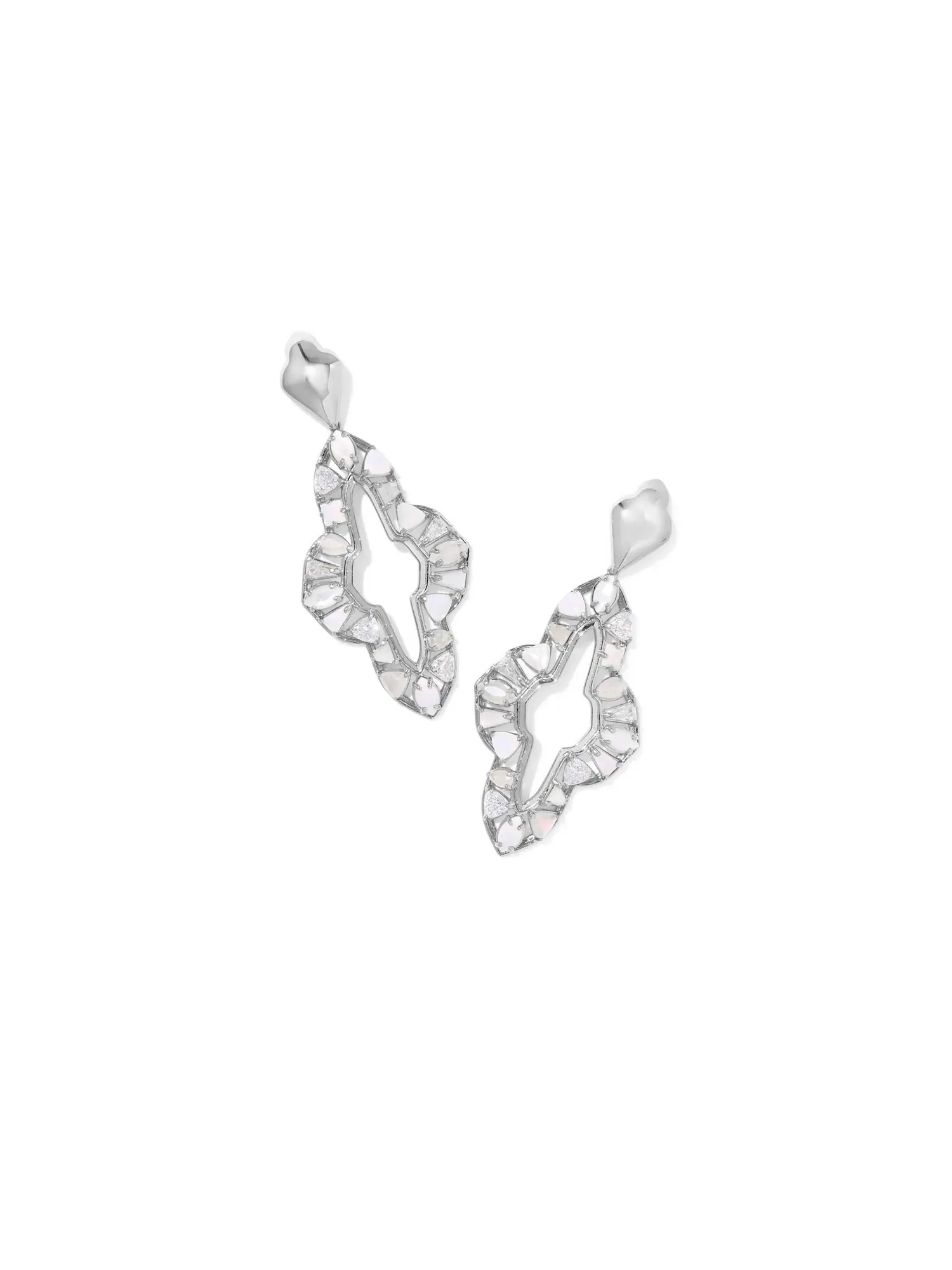 Серьги-подвески Abbie с кристаллами Kendra Scott — изображение 1 из 1, оттенок серебристый