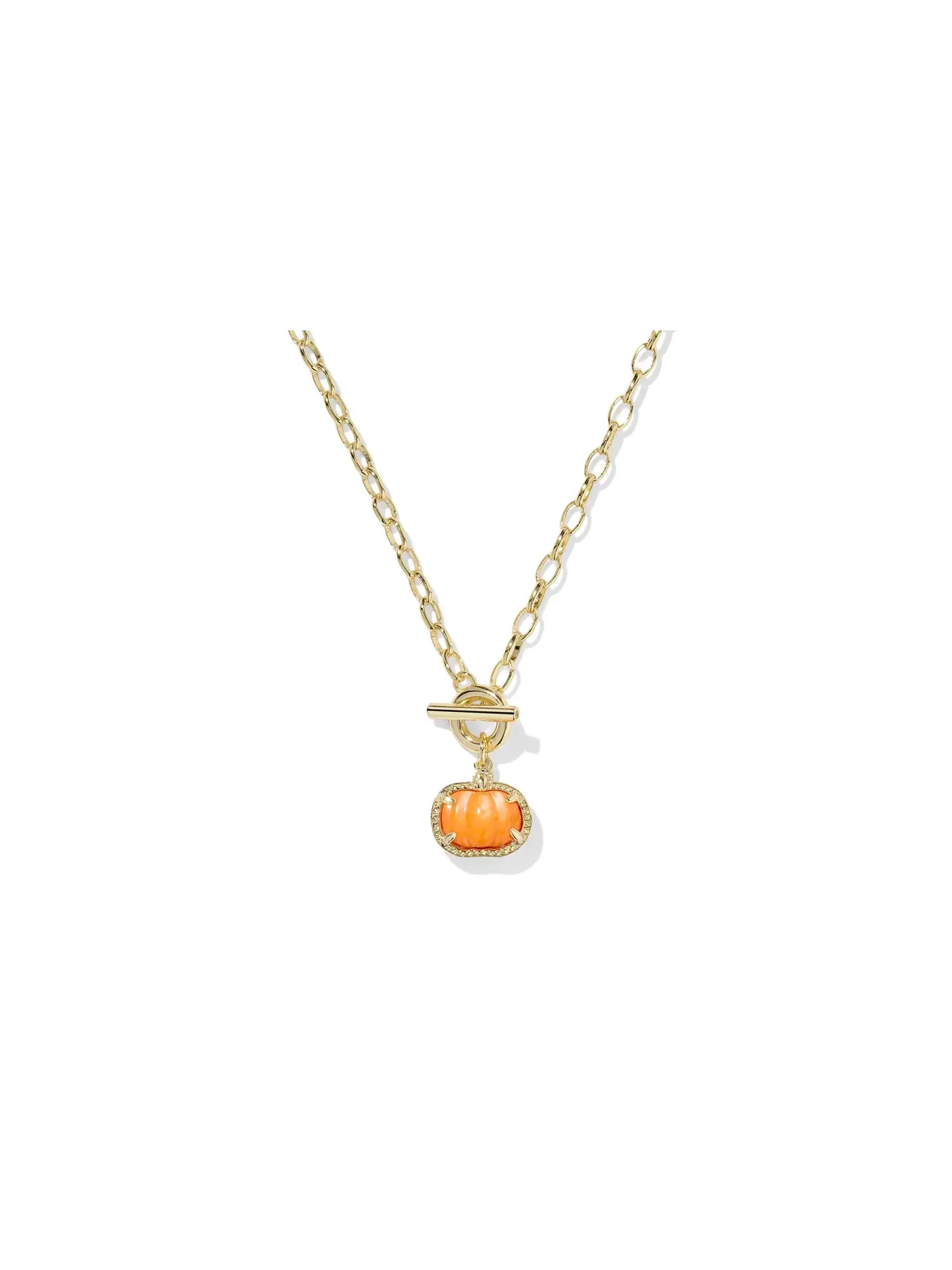 Ожерелье-цепочка Pumpkin Link And Chain Necklace Kendra Scott — изображение 1 из 2, оттенок золотистый оранжевый