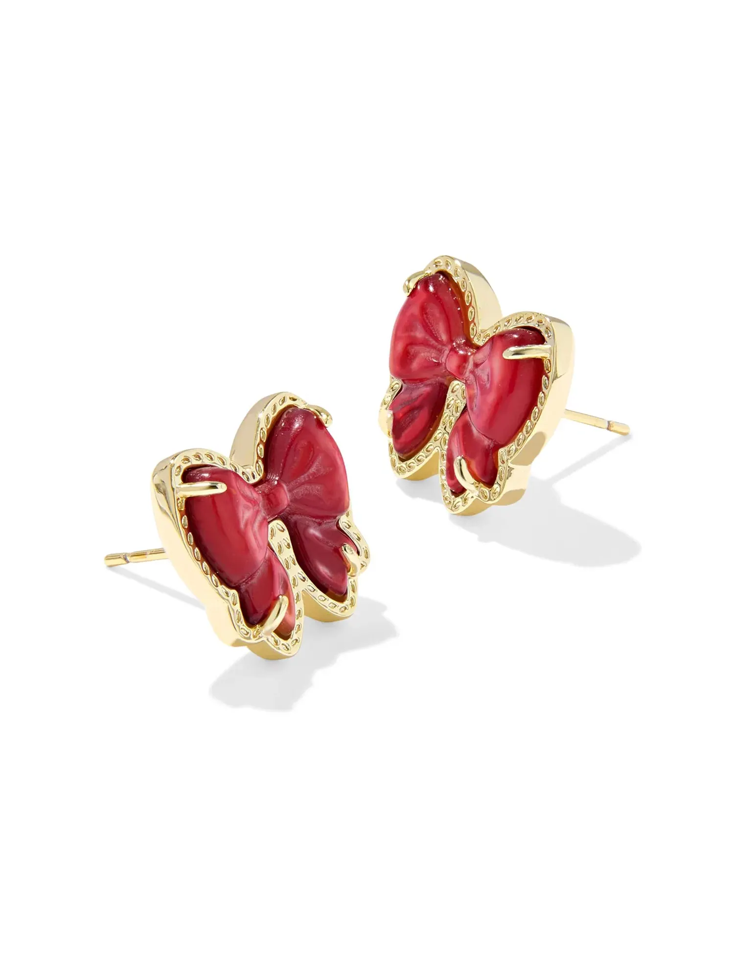 Серьги-гвоздики Haley Bow Kendra Scott — изображение 1 из 1, оттенок золотистый красный