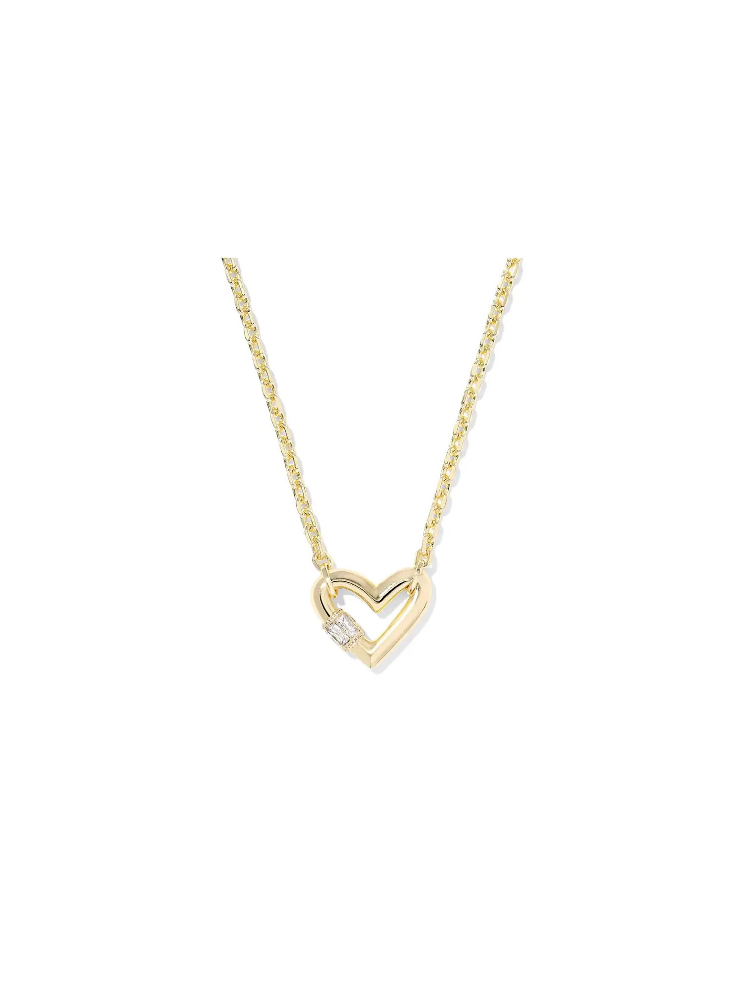 Короткое ожерелье-подвеска Emery Heart Short Pendant Necklace Kendra Scott — изображение 1 из 2, оттенок золотистый белый