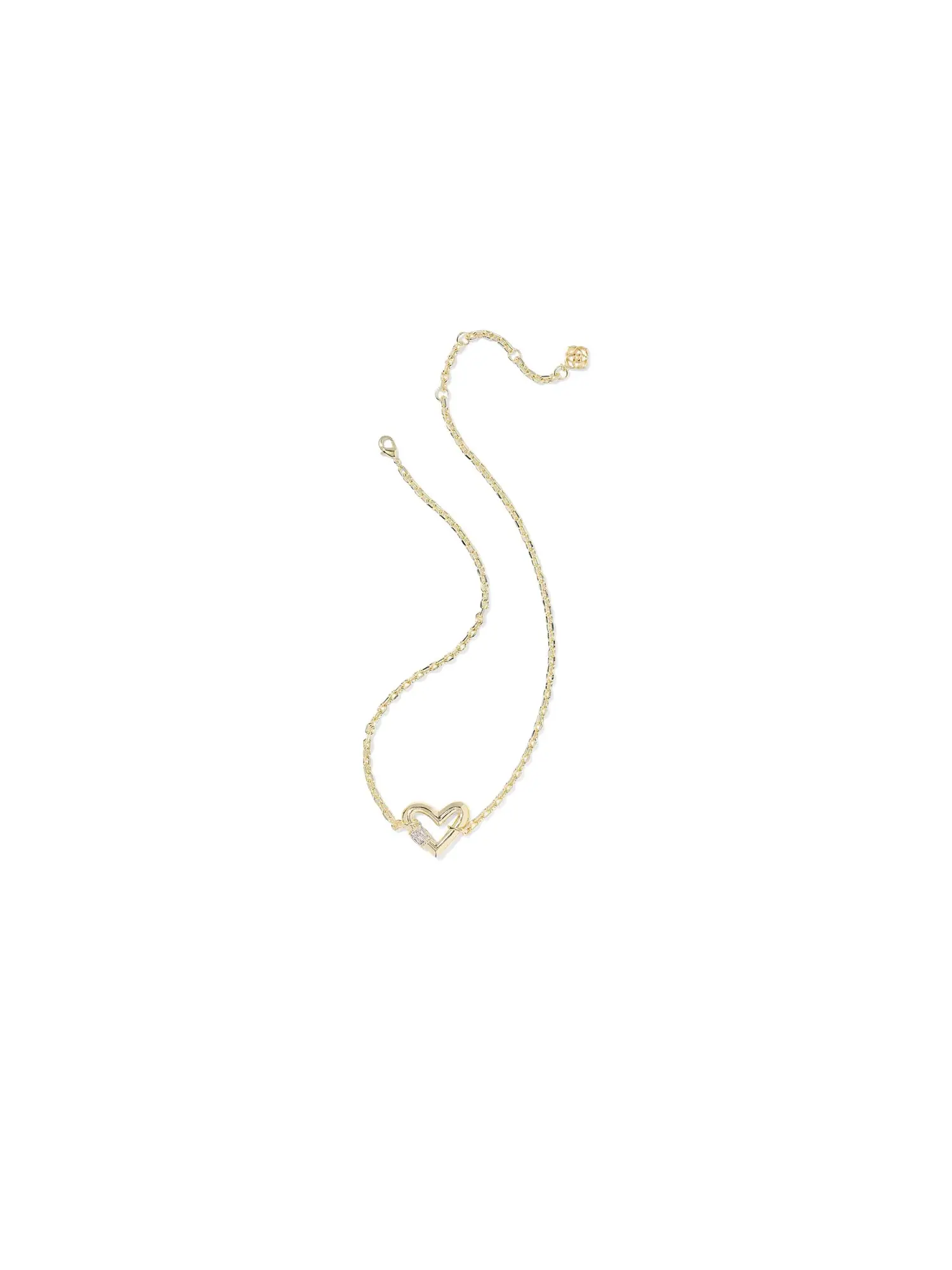 Короткое ожерелье-подвеска Emery Heart Short Pendant Necklace Kendra Scott — изображение 2 из 2, оттенок золотистый белый