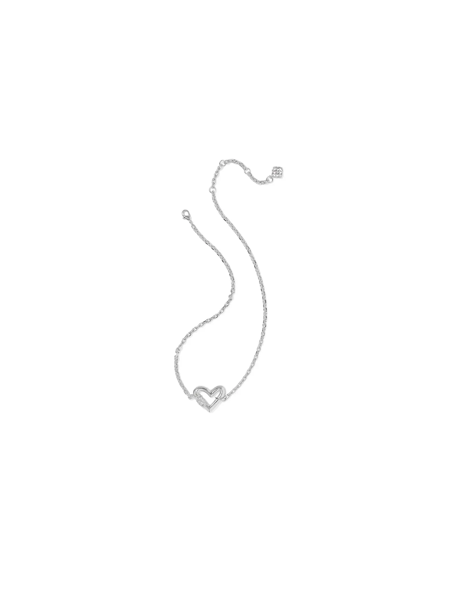 Короткое ожерелье-подвеска Emery Heart Short Pendant Necklace Kendra Scott — изображение 2 из 2, оттенок серебристый белый