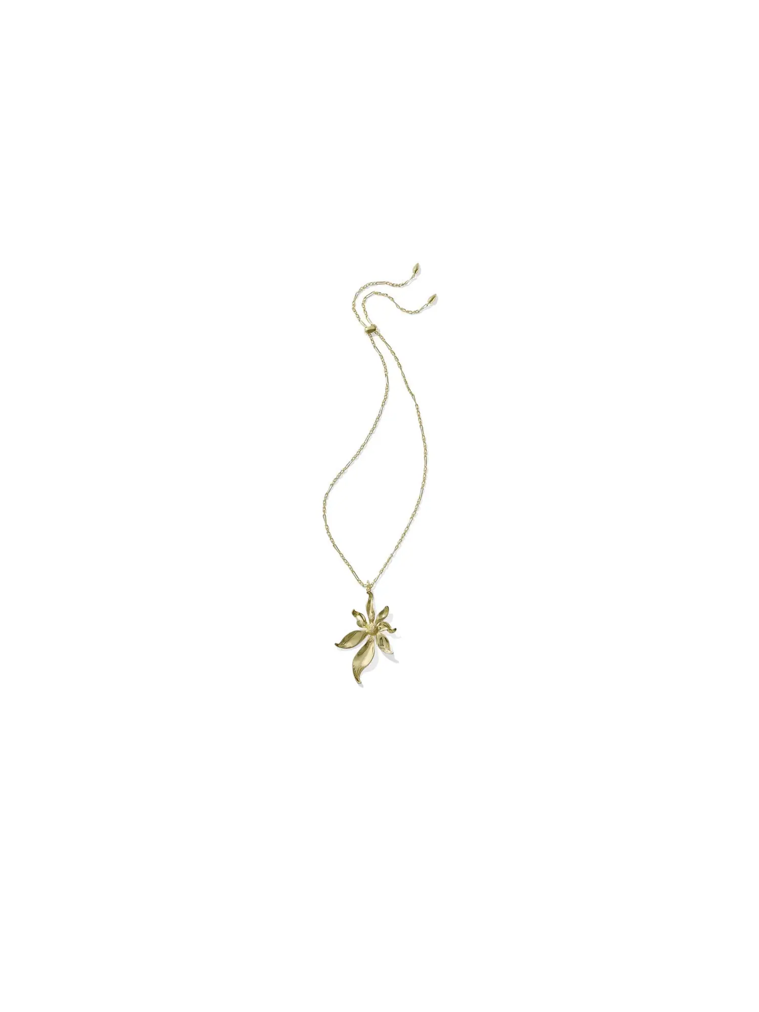 Длинное ожерелье-подвеска Anya Flower Long Pendant Necklace Kendra Scott — изображение 3 из 3, оттенок золотистый белый