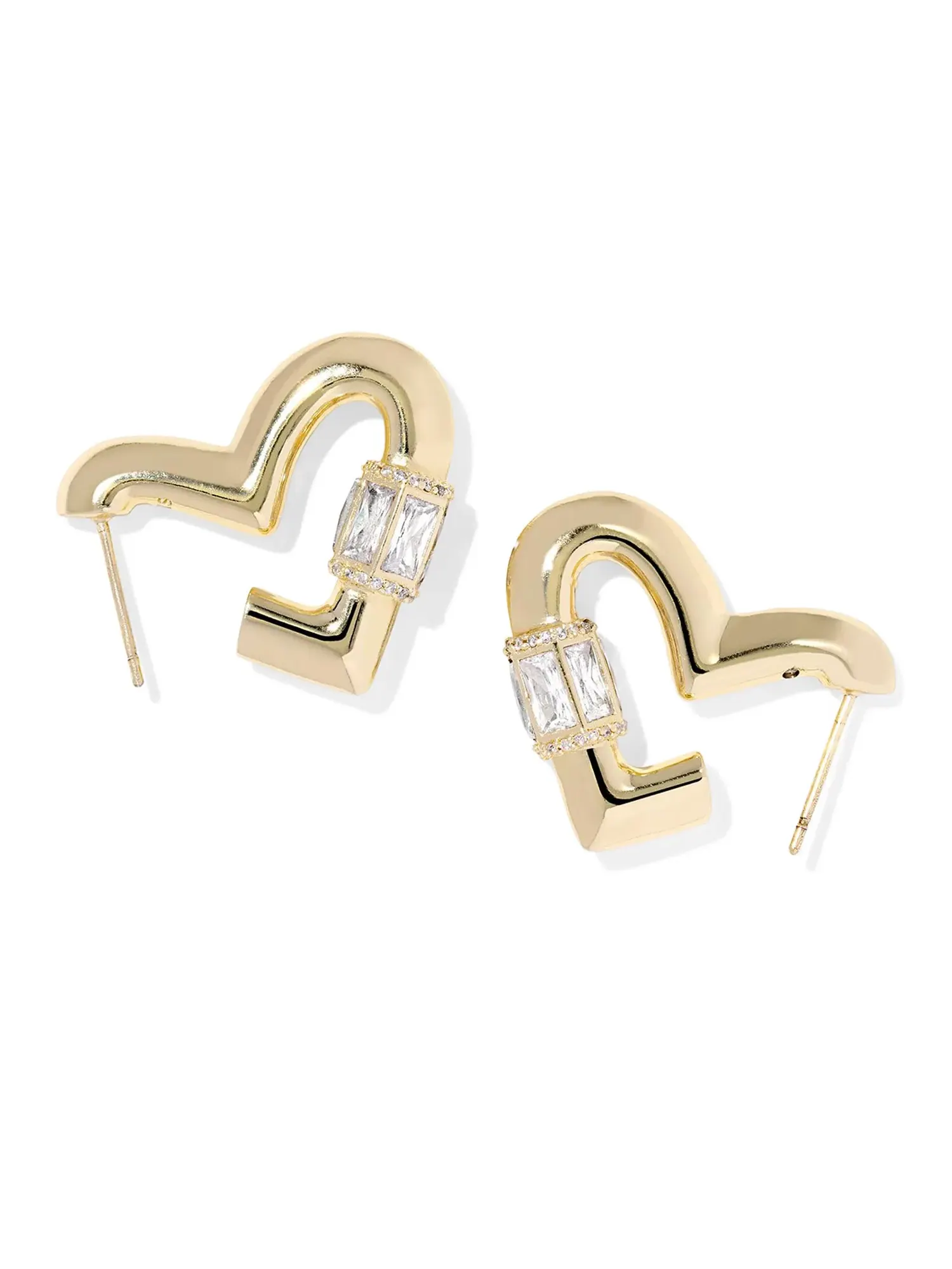 Серьги-кольца в форме сердца от Emery Kendra Scott — изображение 1 из 1, оттенок золотистый белый