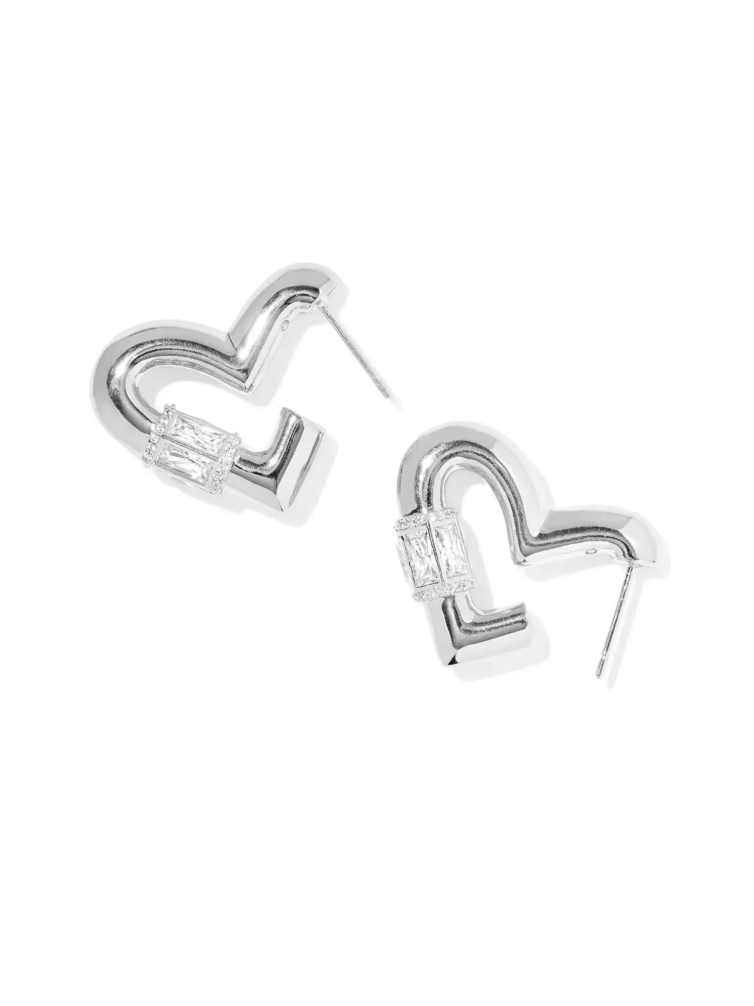 Серьги-кольца в форме сердца от Emery Kendra Scott — изображение 1 из 1, оттенок серебристый белый
