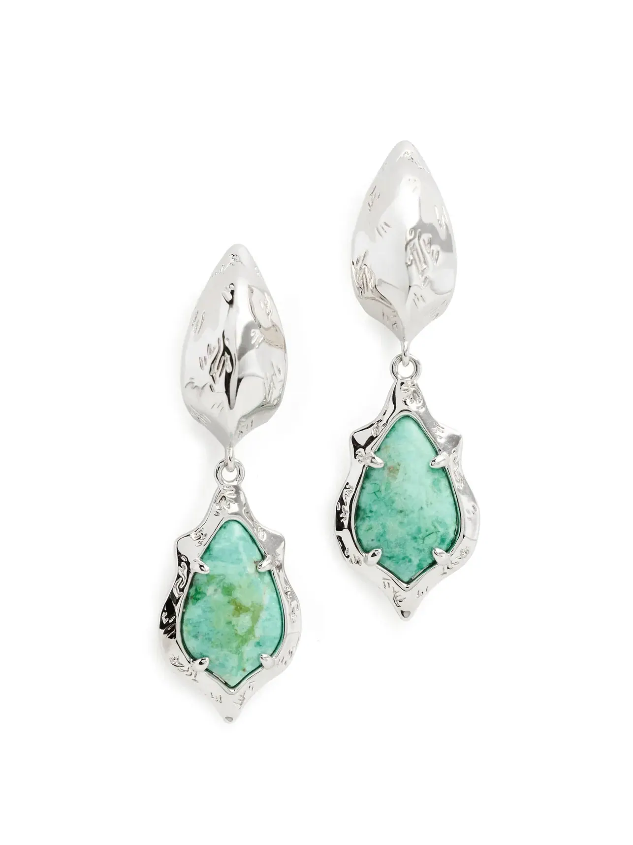 Серьги-кольца Adriana Scallop Frame Huggie Earrings Kendra Scott — изображение 1 из 3, оттенок серебристый зеленый
