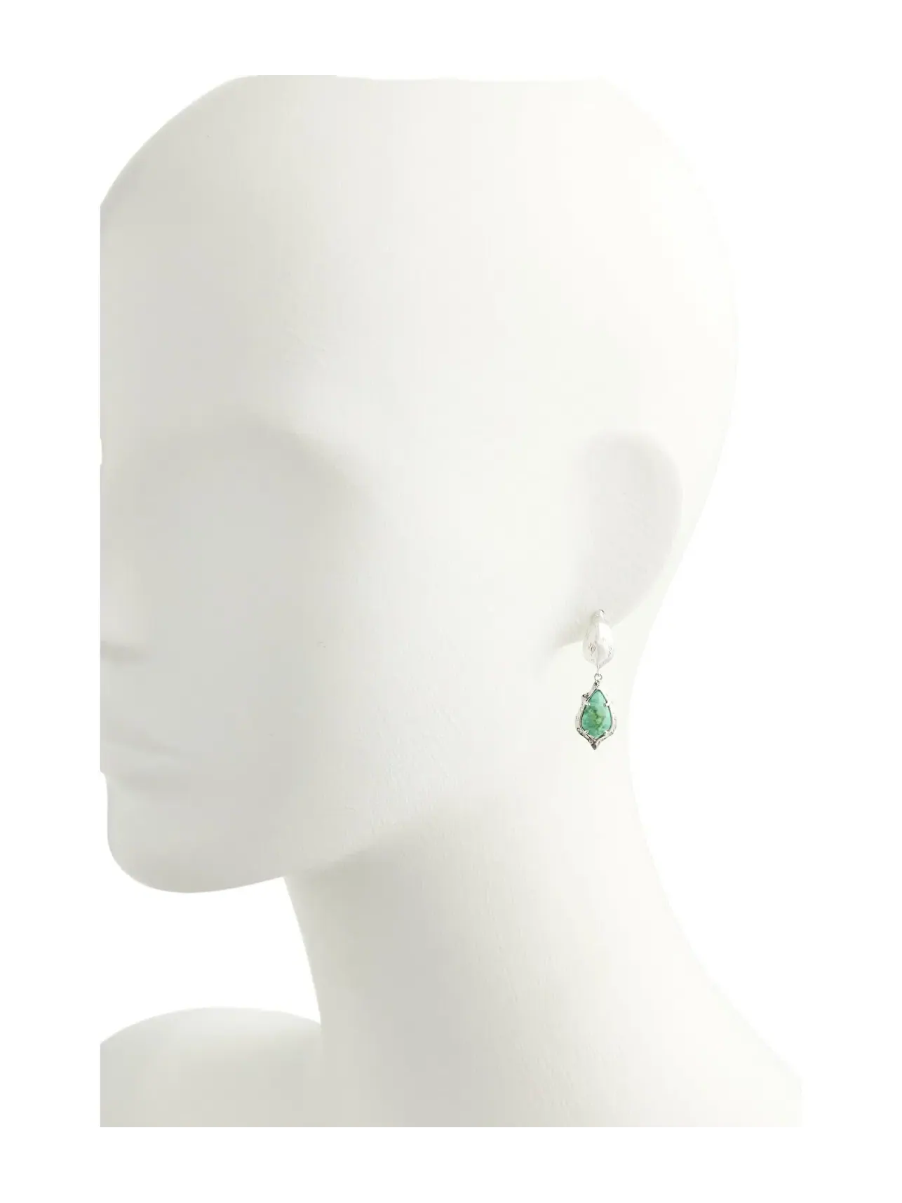 Серьги-кольца Adriana Scallop Frame Huggie Earrings Kendra Scott — изображение 2 из 3, оттенок серебристый зеленый