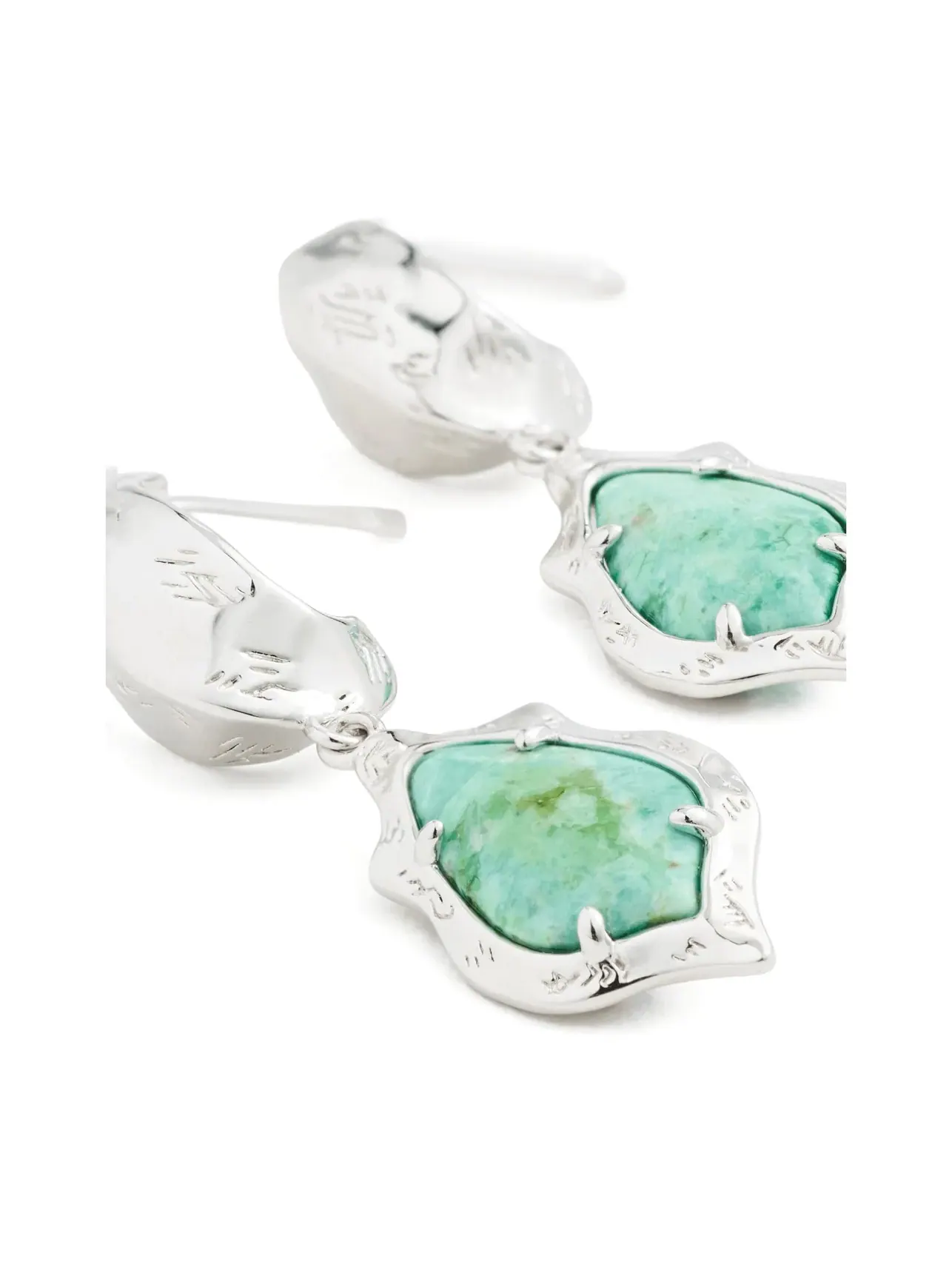 Серьги-кольца Adriana Scallop Frame Huggie Earrings Kendra Scott — изображение 3 из 3, оттенок серебристый зеленый