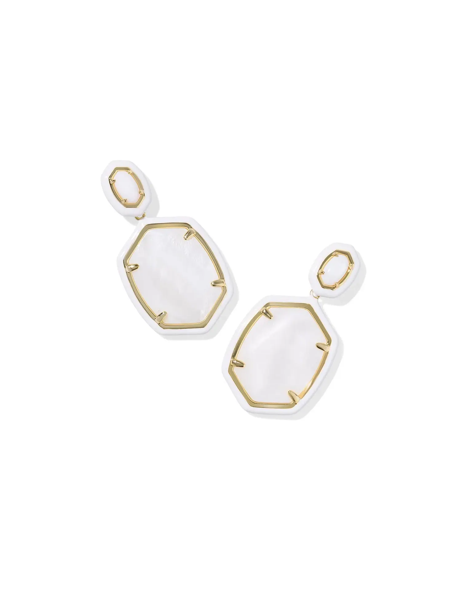 Серьги-подвески Daphne в эмалированной оправе Kendra Scott — изображение 1 из 1, оттенок белый