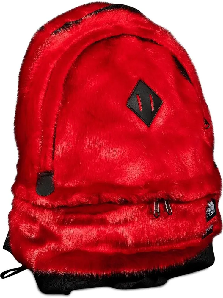 Рюкзак Supreme x The North Face Faux Fur Backpack Red — изображение 1 из 3, красный